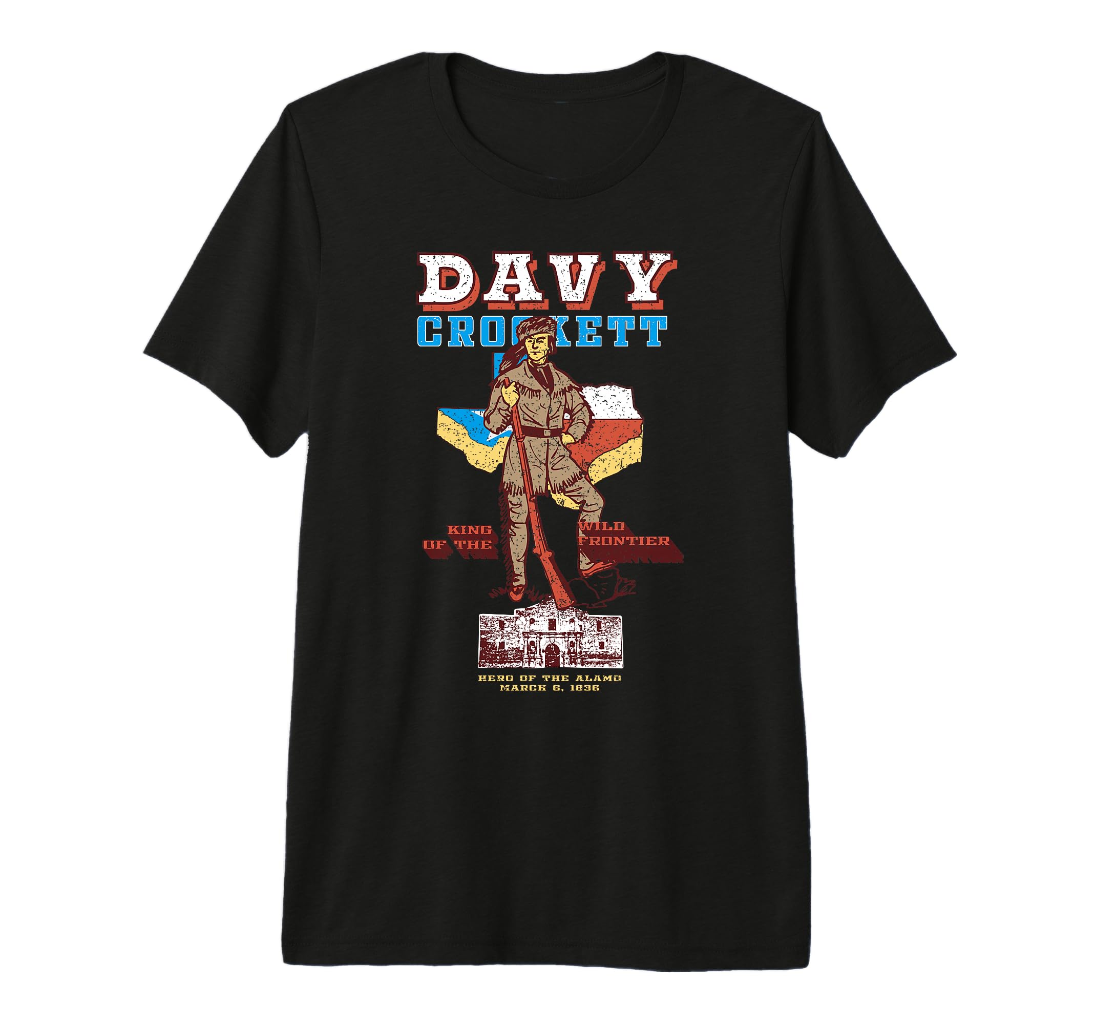 Davy Crockett Texas Alamo Cowboy T-Shirt - Graphic Print Men Women - T-Shirt, Sweatshirt, Hoodie