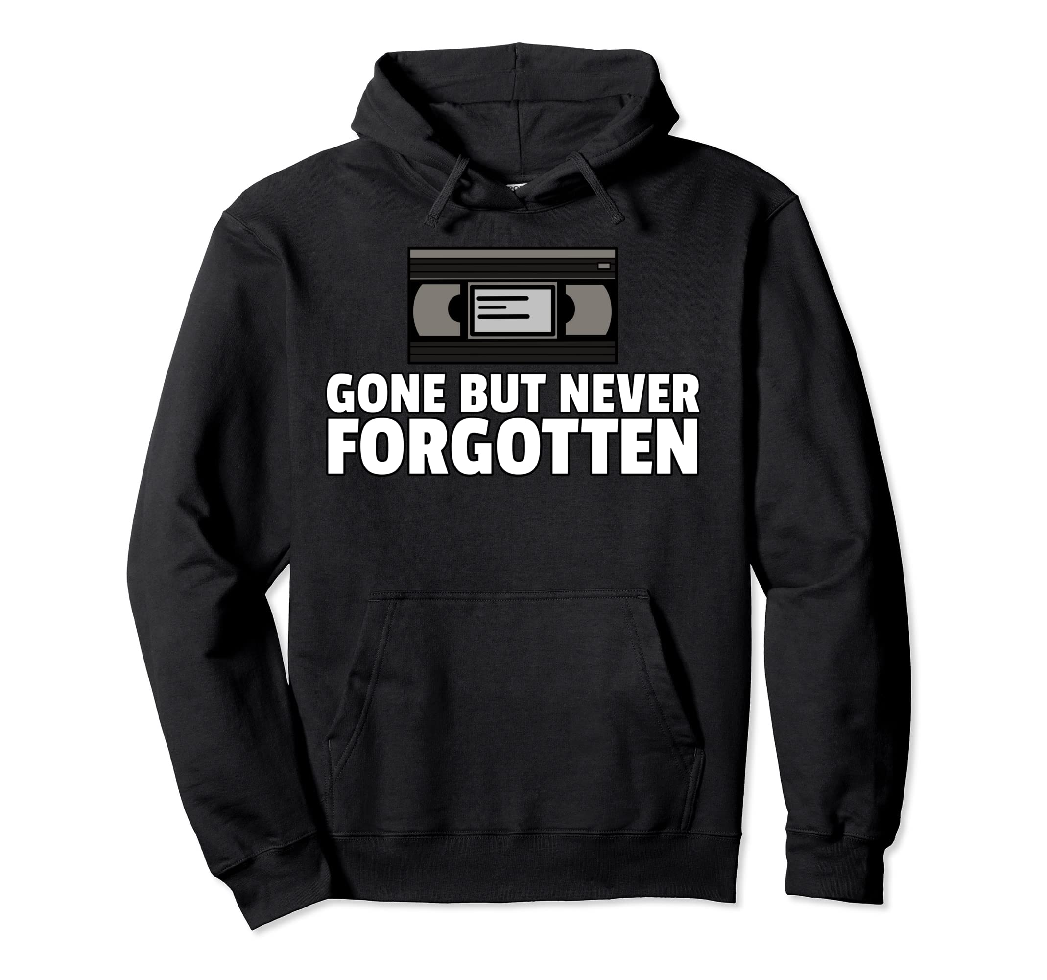 Never Forget Vhs Video Cassette Tape Hoodie - Minimalist Print Unisex - T-Shirt, Sweatshirt, Hoodie