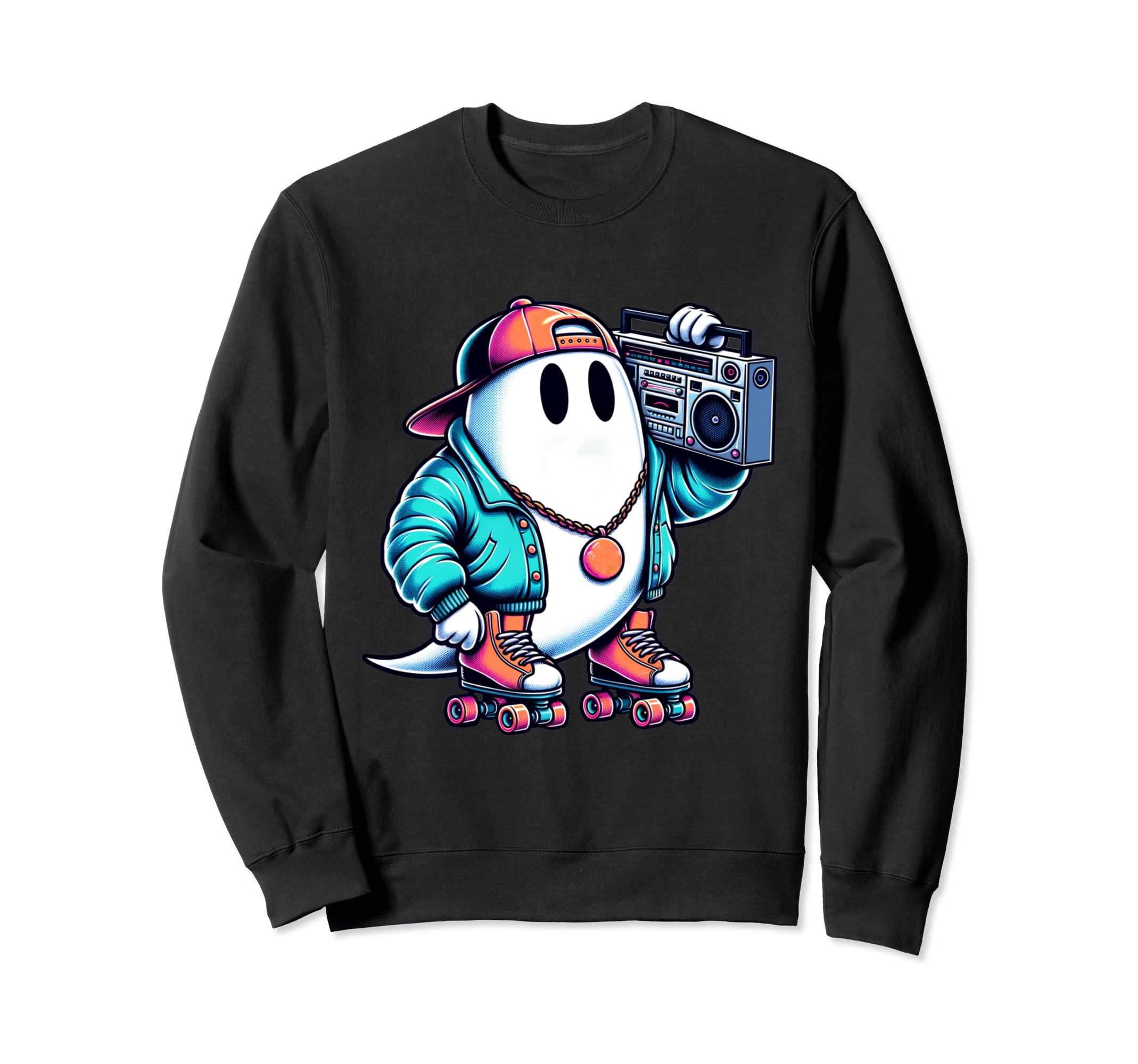 Funny Boo 90S Nostalgic Halloween Sweatshirt - Graphic Print Men Women - T-Shirt, Sweatshirt, Hoodie
