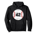 Baseball Jersey Number 42 Hoodie - Unique Graphic Unisex - T-Shirt, Sweatshirt, Hoodie