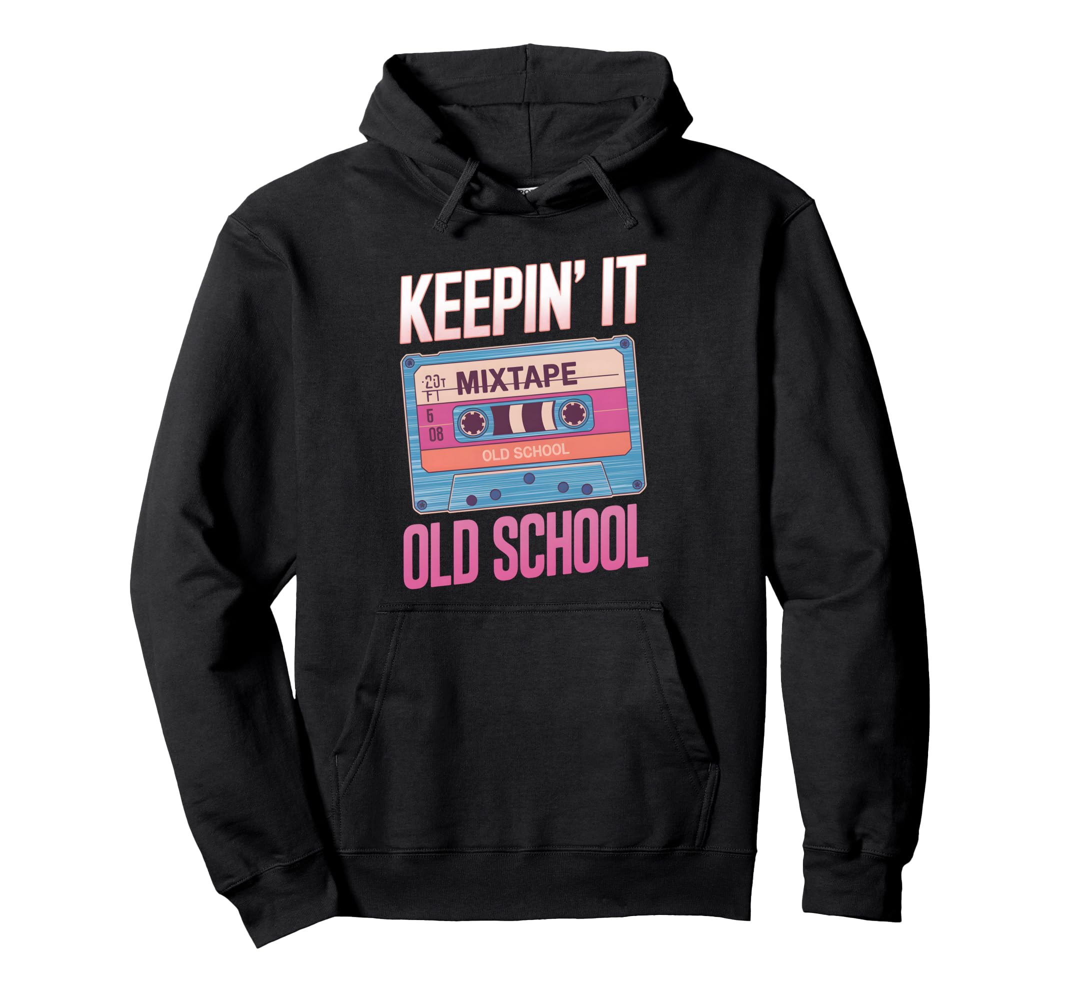 Old School Hip Hop 80S 90S Cassette Hoodie - Minimalist Print for Adults - T-Shirt, Sweatshirt, Hoodie