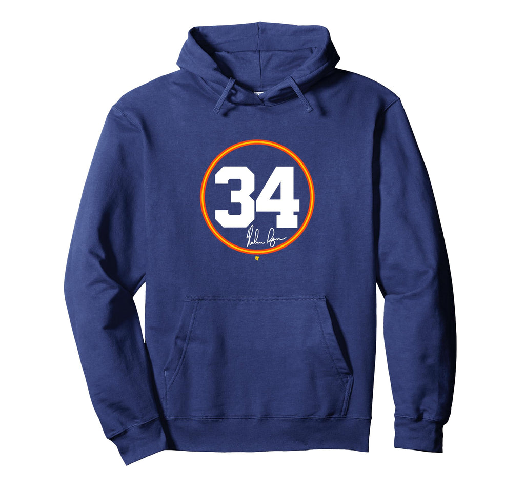 Nolan Ryan Number Circle Houston Baseball Hoodie - Aesthetic Graphic Unisex - T-Shirt, Sweatshirt, Hoodie
