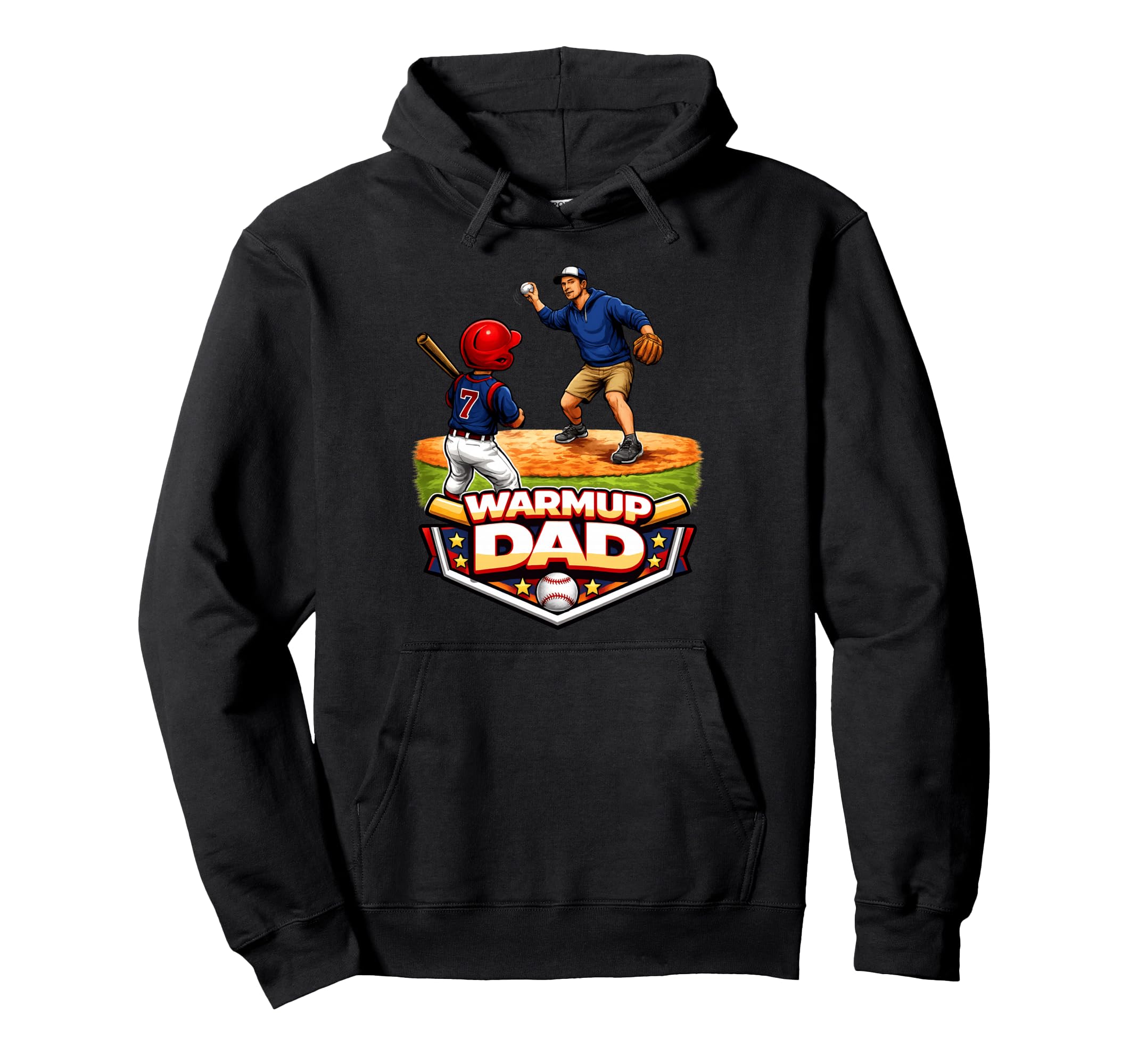 Baseball Warmup Dad Parent Game Day Hoodie - Unique Graphic Unisex - T-Shirt, Sweatshirt, Hoodie