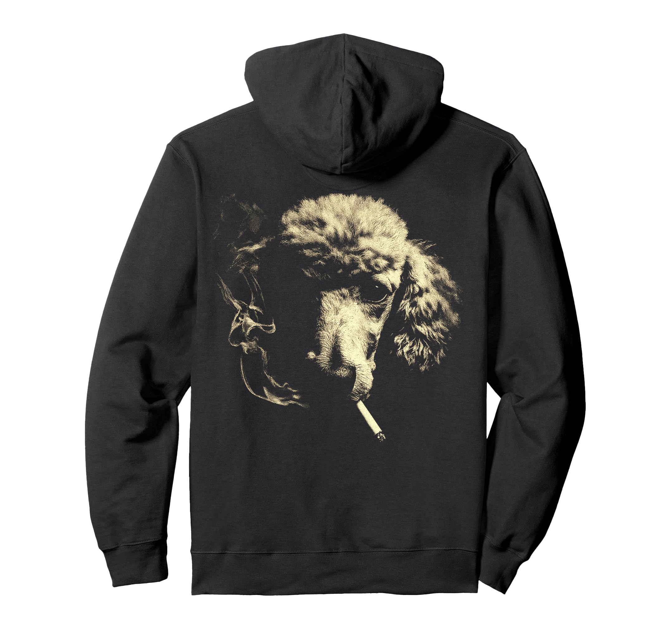 Poodle Smoking Cigarette Grunge Meme Hoodie - Custom Art Print Men Women - T-Shirt, Sweatshirt, Hoodie