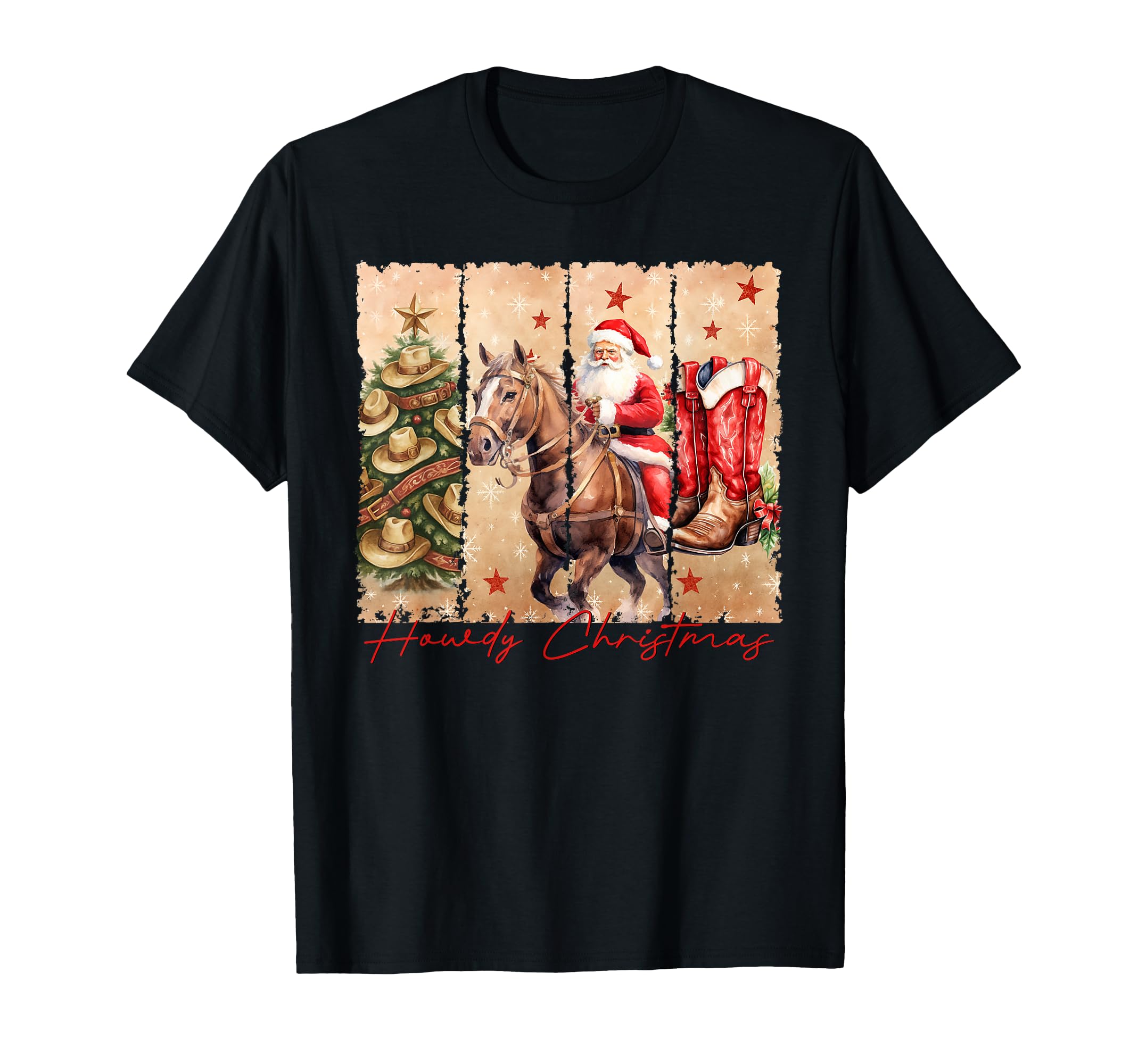 Cowboy Howdy Santa Western Cowgirl T-Shirt - Aesthetic Graphic Unisex - T-Shirt, Sweatshirt, Hoodie