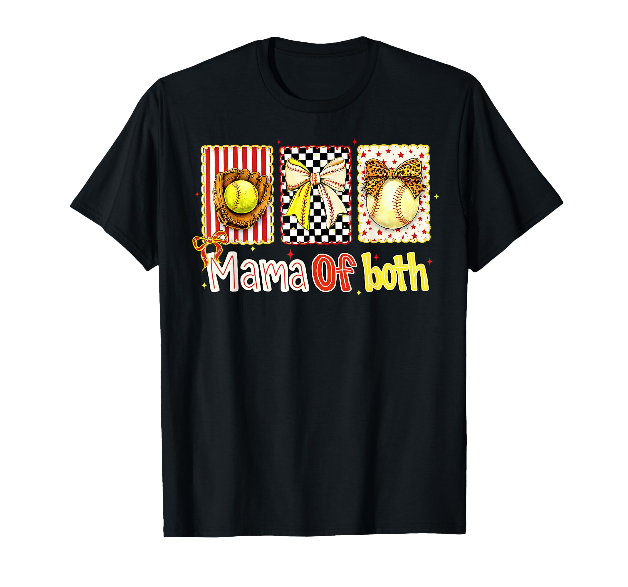 Mama Both Baseball And Softball Mom Game T-Shirt - Novelty Apparel Unisex - T-Shirt, Sweatshirt, Hoodie