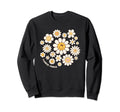 Flower Power Smile Face Flower Sweatshirt - Minimalist Print for Adults - T-Shirt, Sweatshirt, Hoodie