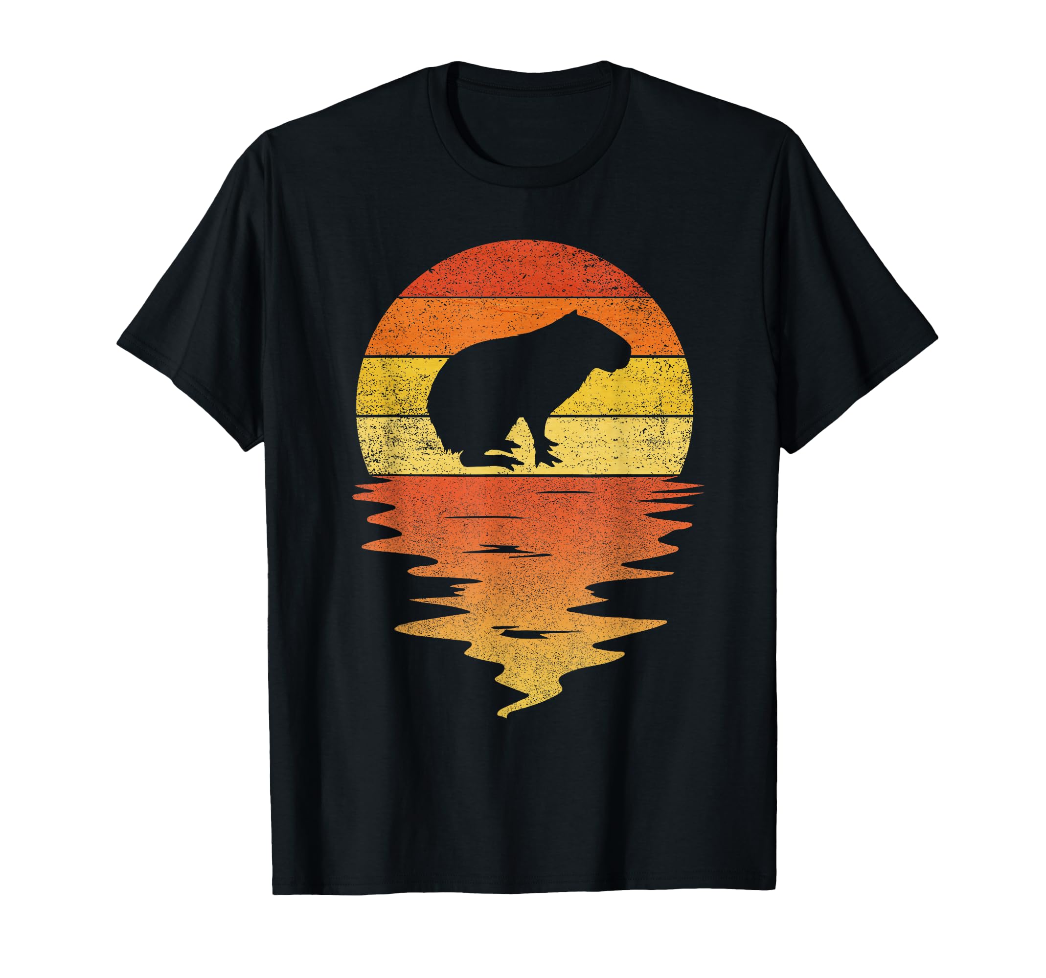 Capybara 70S Sunset Capybara T-Shirt - Aesthetic Graphic for Adults - T-Shirt, Sweatshirt, Hoodie