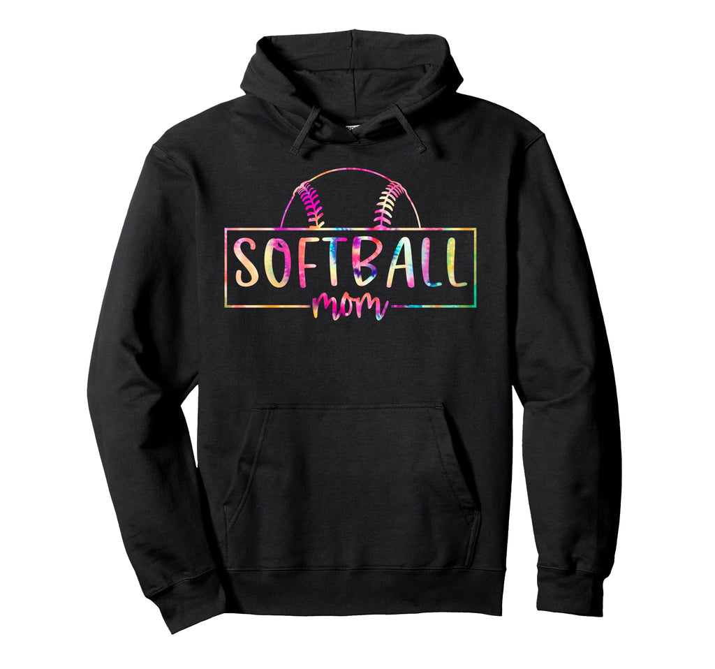 Tie Dye Softball Mom Life Baseball Hoodie - Aesthetic Graphic Men Women - T-Shirt, Sweatshirt, Hoodie