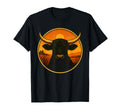 Bull Sunset Horns Cowboy Rodeo Western T-Shirt - Custom Art Print Unisex - T-Shirt, Sweatshirt, Hoodie
