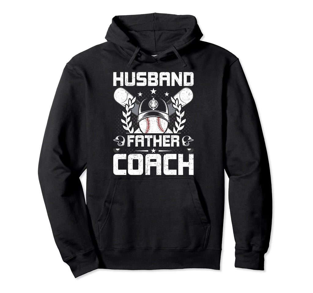 Husband Father Coach Baseball Lover Hoodie - Aesthetic Graphic Unisex - T-Shirt, Sweatshirt, Hoodie