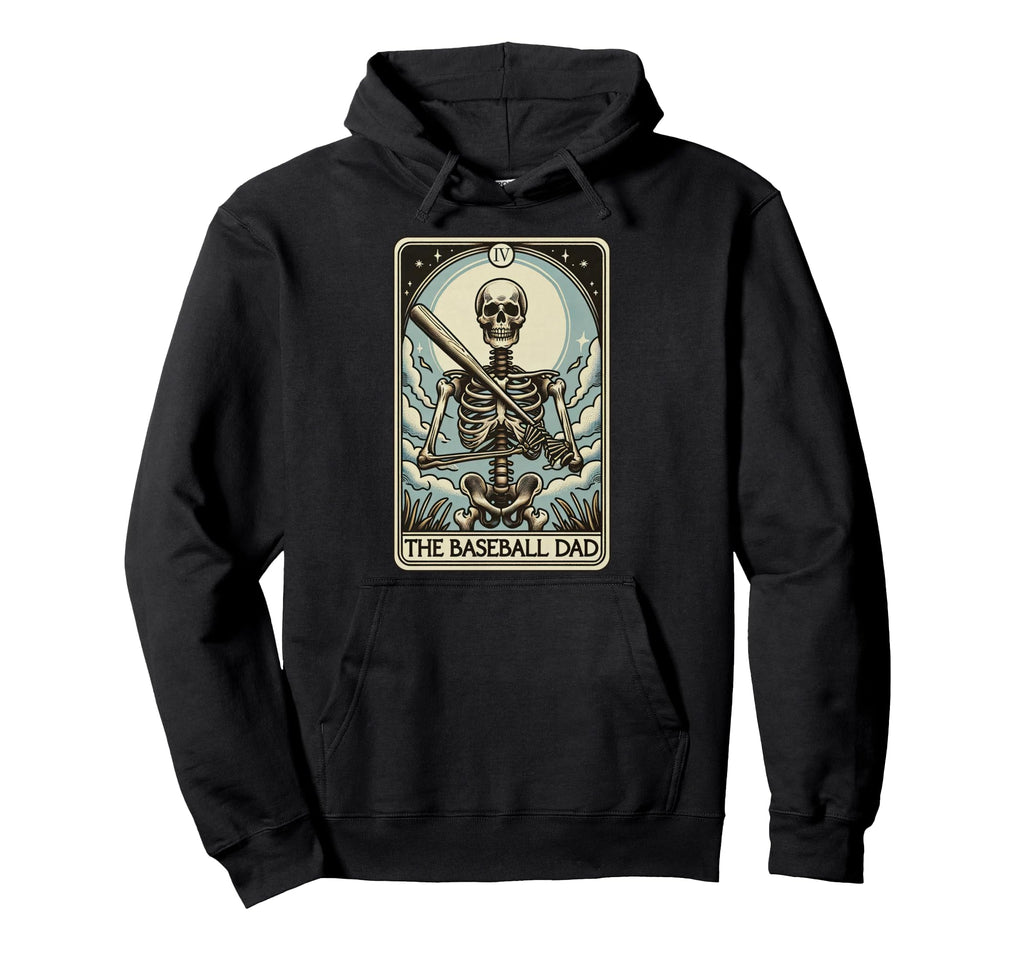 Skeleton Baseball Dad Tarot Card Hoodie - Casual Everyday Wear for Adults - T-Shirt, Sweatshirt, Hoodie