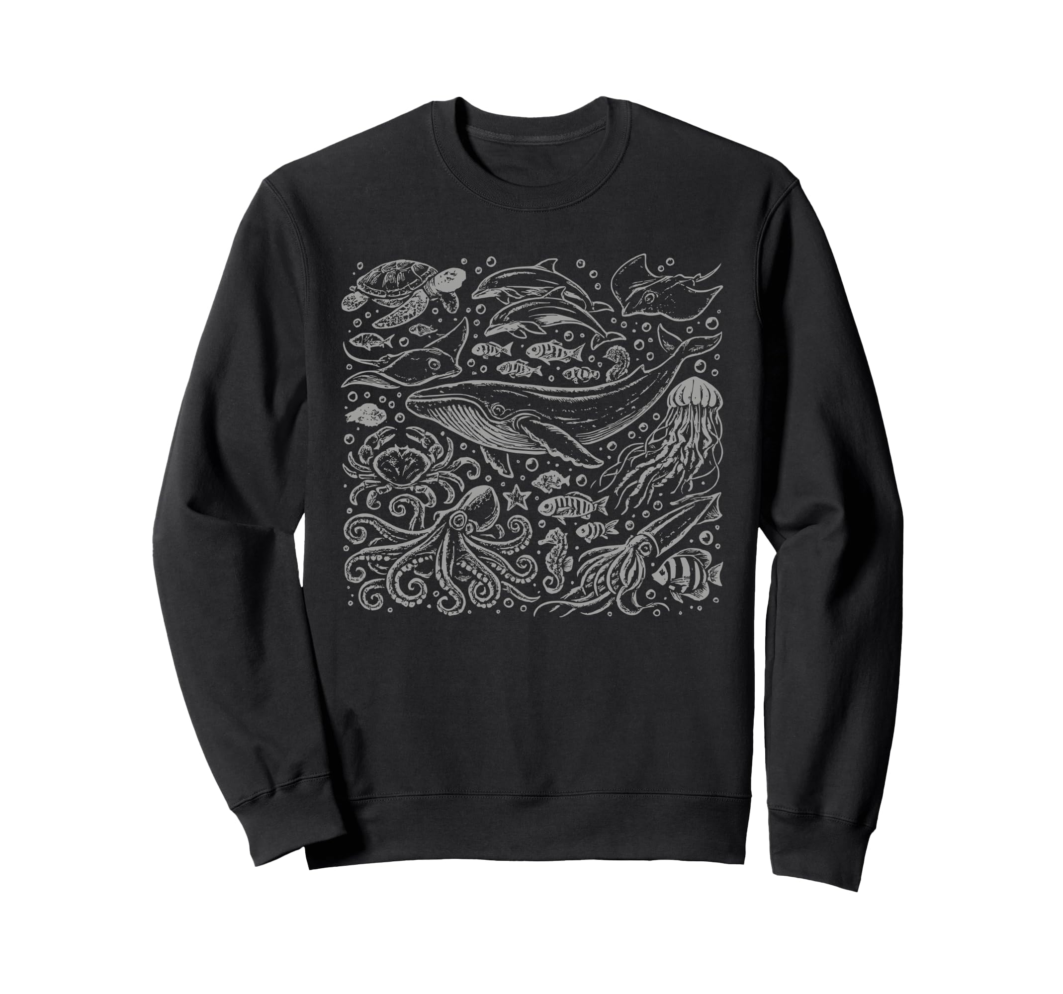 Sea Life Ocean Y2K Whale Orca Sweatshirt - Minimalist Print for Adults - T-Shirt, Sweatshirt, Hoodie