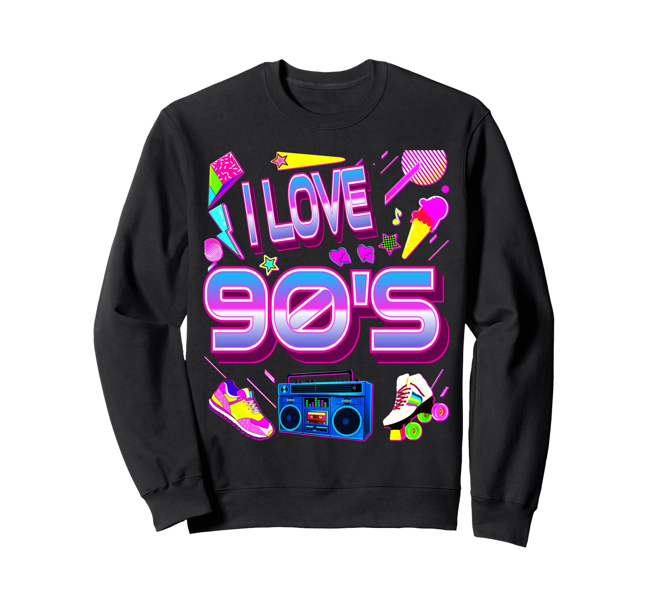 I Love 80S 90S Music Cassette Tape Sweatshirt - Graphic Print for Adults - T-Shirt, Sweatshirt, Hoodie