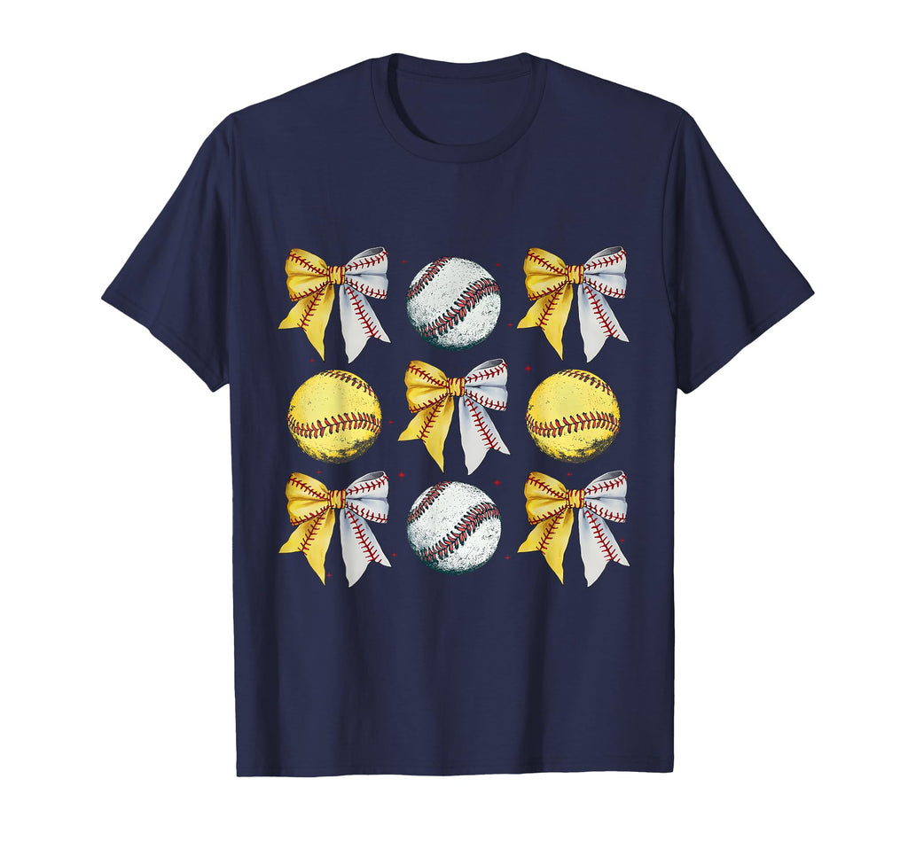 Baseball Softball Bow Sports Mama Coquette T-Shirt - Graphic Print Unisex - T-Shirt, Sweatshirt, Hoodie