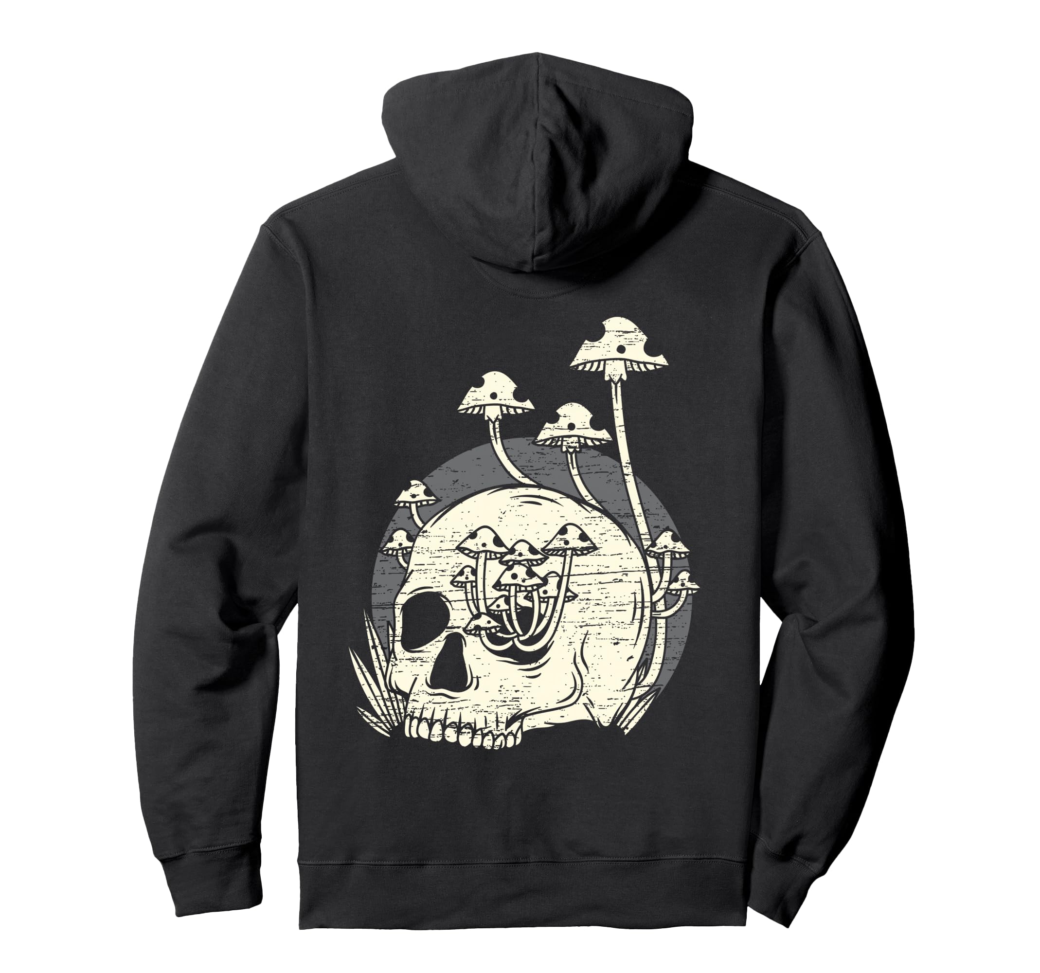 Mushrooms Skull Distressed Shrooms Hoodie - Trendy Graphic Unisex - T-Shirt, Sweatshirt, Hoodie
