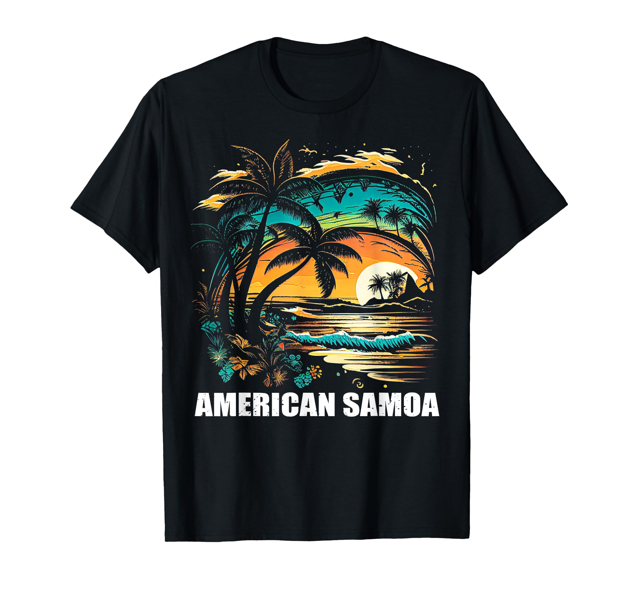 American Samoa Sunset Vacation Souvenir T-Shirt - Novelty Apparel Men Women - T-Shirt, Sweatshirt, Hoodie