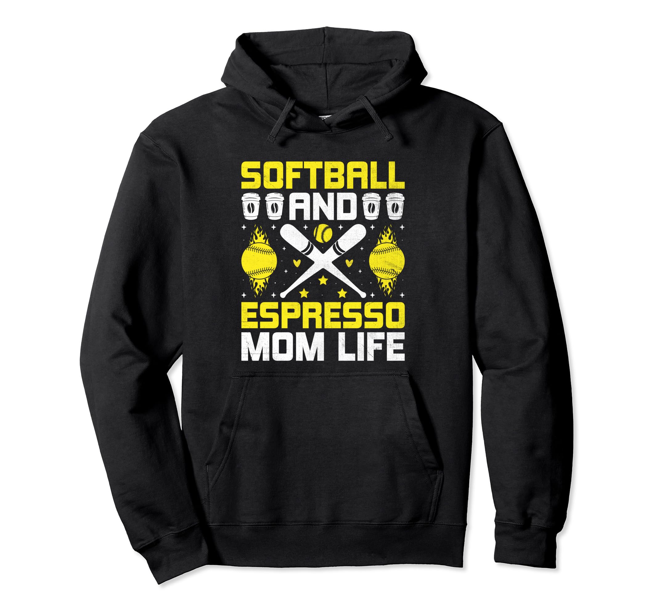 Softball Baseball Mom Player Coffee Hoodie - Minimalist Print Men Women - T-Shirt, Sweatshirt, Hoodie