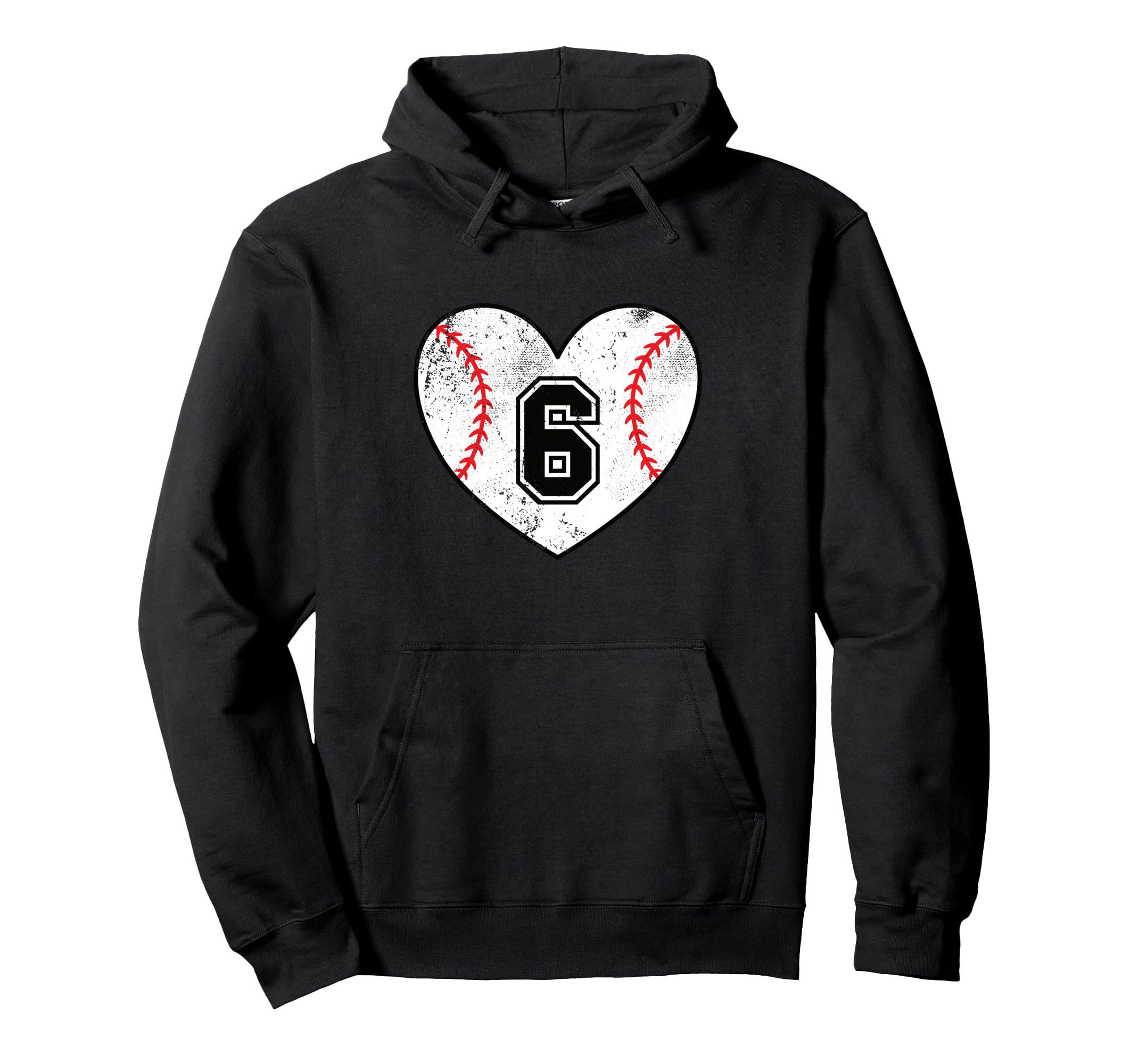 Baseball Heart Player 6 Baseball Mom Dad Hoodie - Trendy Graphic Unisex - T-Shirt, Sweatshirt, Hoodie