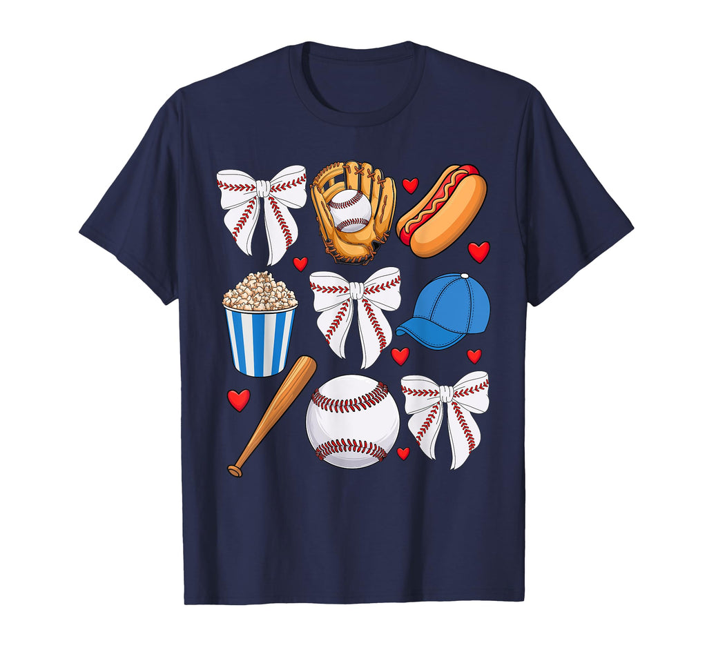 Baseball Coquette Bow Baseball Mom Game Day T-Shirt - Unique Graphic Unisex - T-Shirt, Sweatshirt, Hoodie