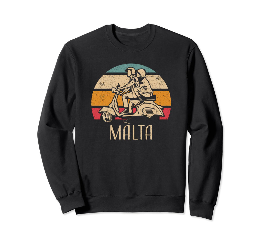 Malta Scooter Sunset Distressed Sweatshirt - Streetwear Style for Adults - T-Shirt, Sweatshirt, Hoodie