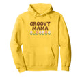 Groovy Mama Flower Power 70S Vibe Hoodie - Novelty Apparel for Adults - T-Shirt, Sweatshirt, Hoodie