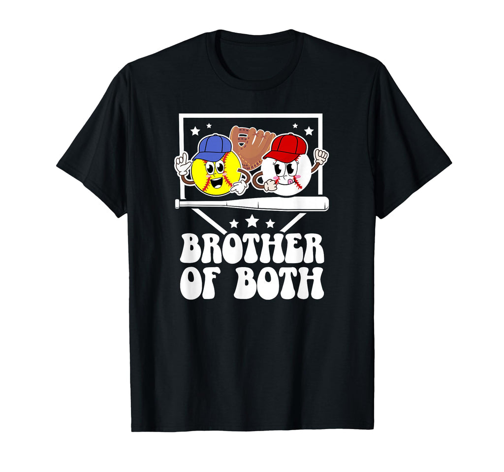 Brother Both Groovy Softball T-Shirt - Minimalist Print for Adults - T-Shirt, Sweatshirt, Hoodie