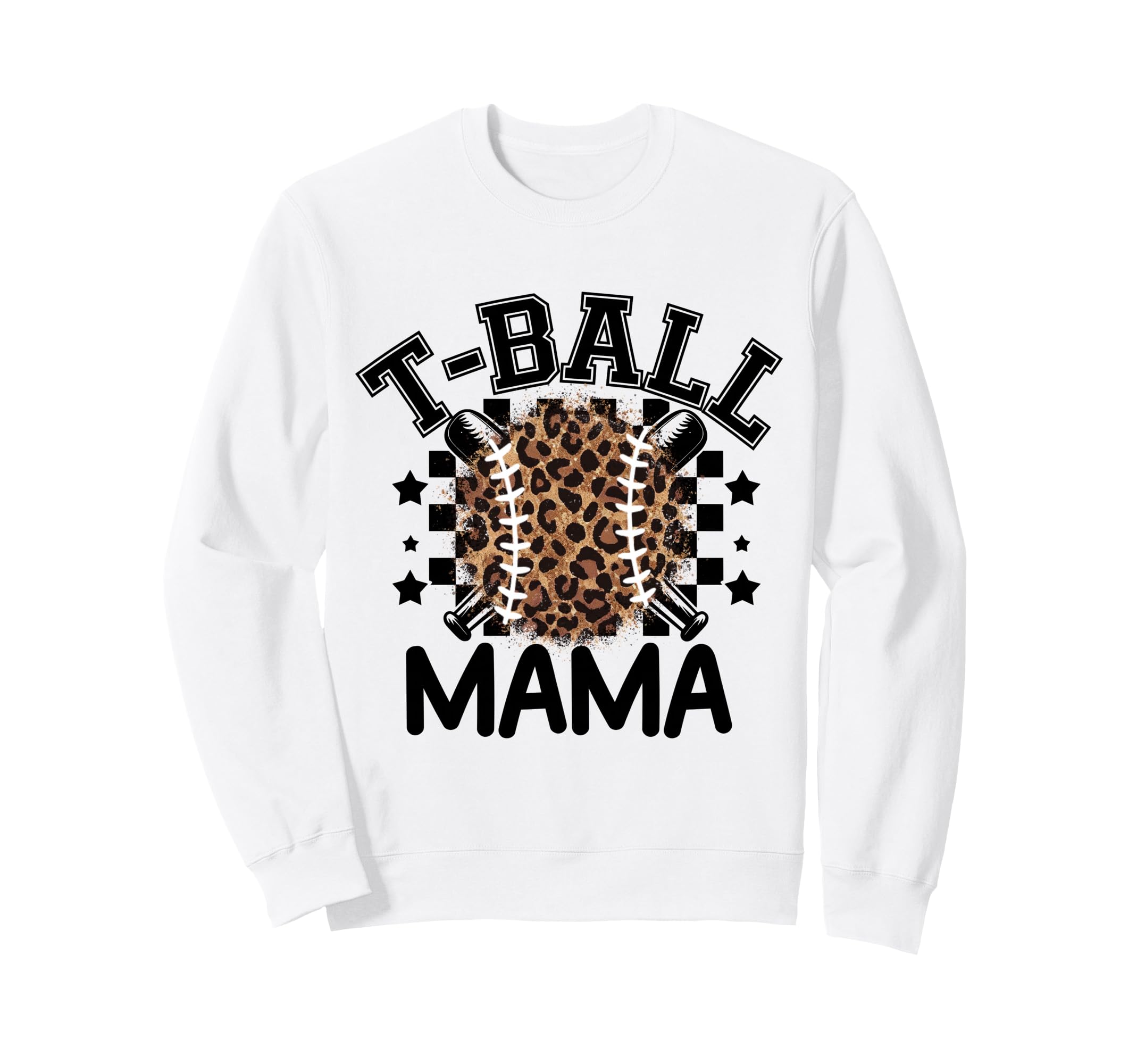 T Ball Teeball Mama Leopard Sweatshirt - Casual Everyday Wear Men Women - T-Shirt, Sweatshirt, Hoodie