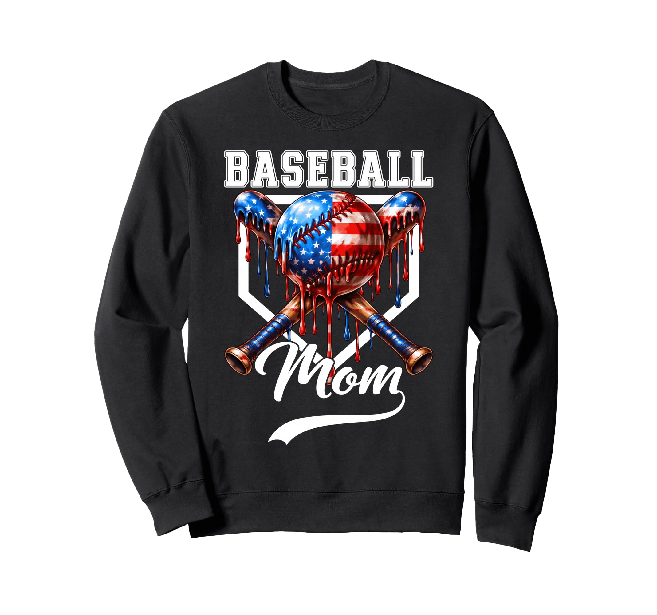 Baseball Mom Funny Mothers Day Sweatshirt - Aesthetic Graphic for Adults - T-Shirt, Sweatshirt, Hoodie