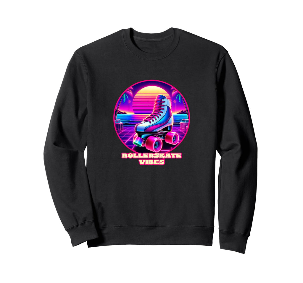 Rollerskate Vibes 1980S Synthwave Sweatshirt - Graphic Print for Adults - T-Shirt, Sweatshirt, Hoodie