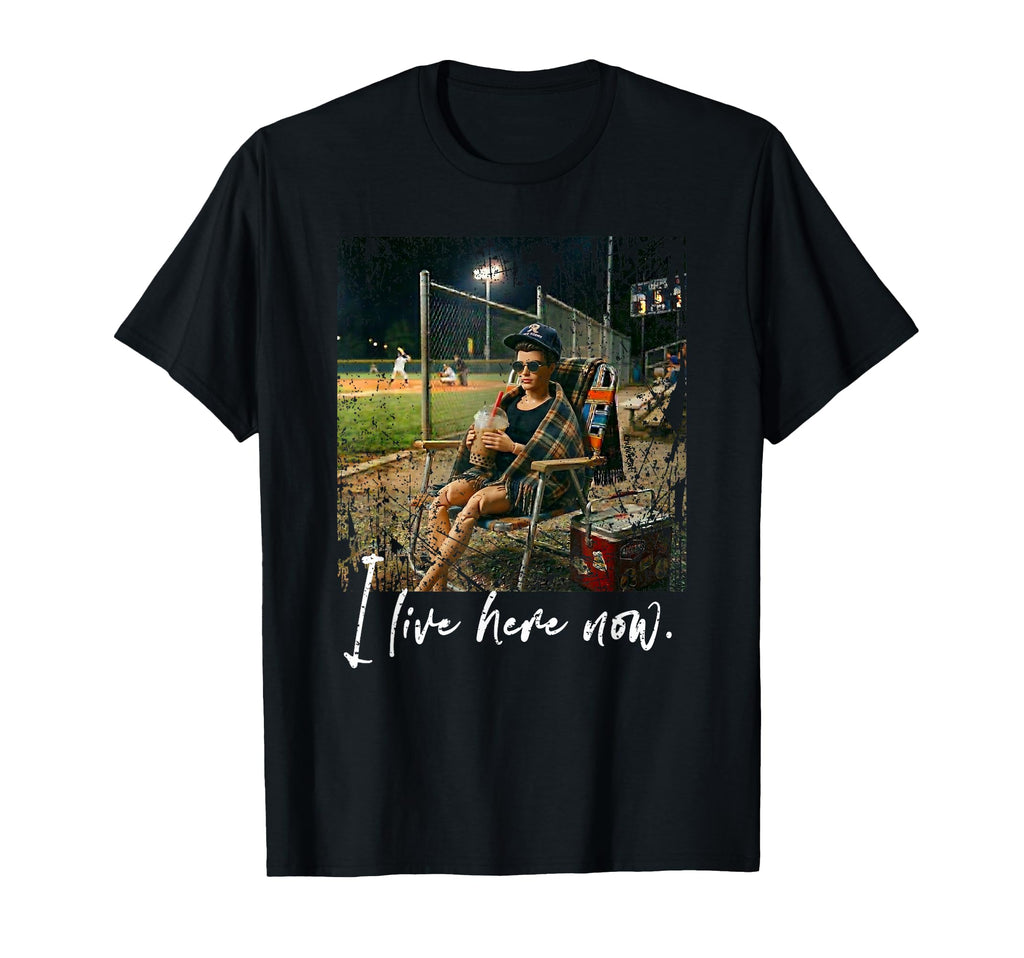 Distressed I Live Here Now Baseball T-Shirt - Graphic Print for Adults - T-Shirt, Sweatshirt, Hoodie
