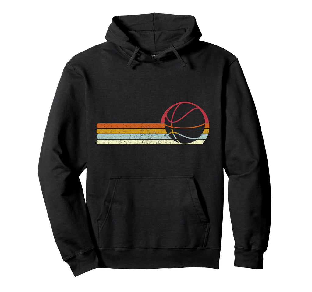 Basketball Sunset Distressed Hoodie - Minimalist Print Unisex - T-Shirt, Sweatshirt, Hoodie