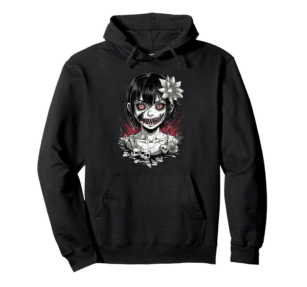 Japanese Goth Hannya Oni Mask Japan Hoodie - Graphic Print Men Women - T-Shirt, Sweatshirt, Hoodie