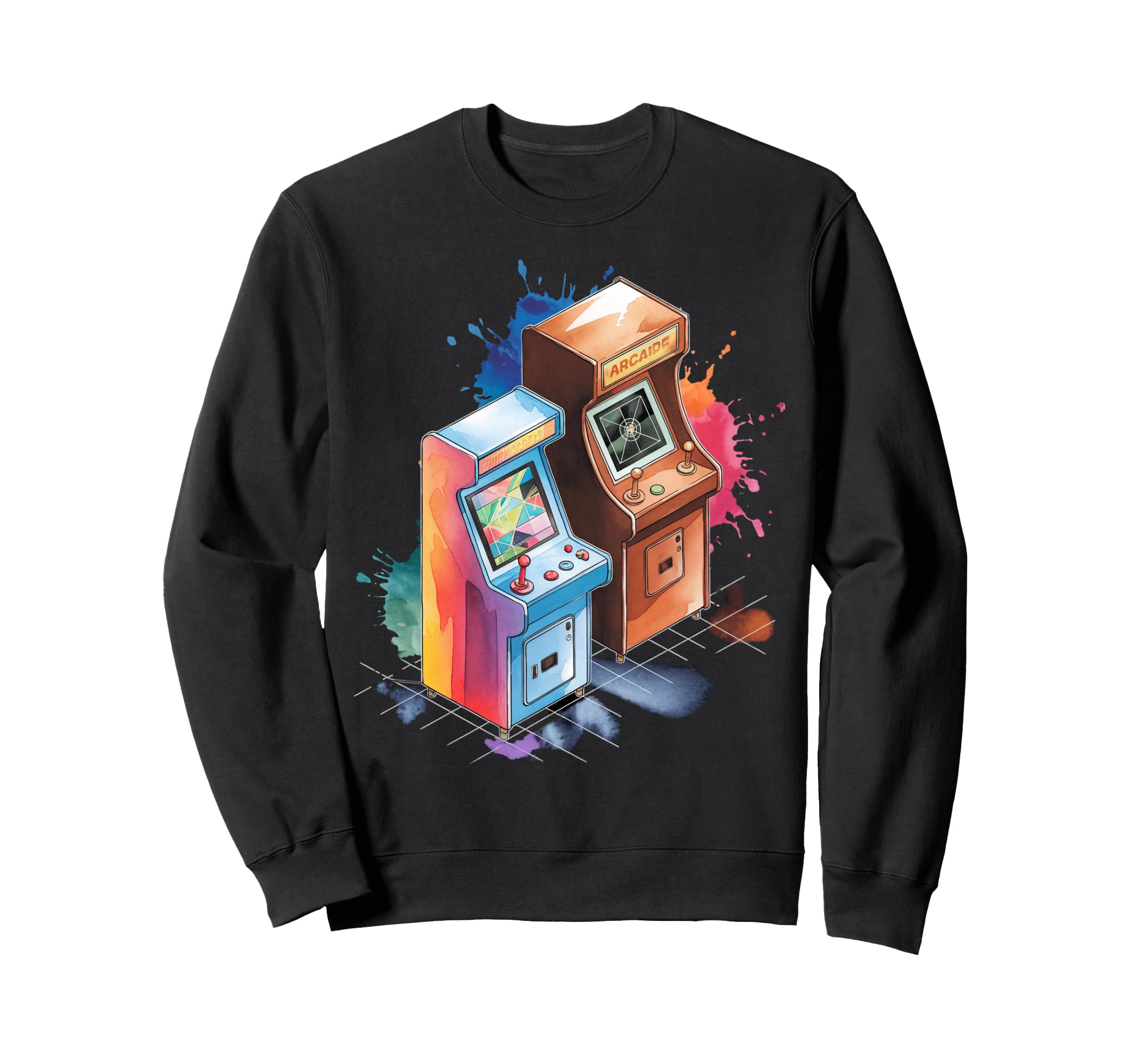 Arcade Watercolor Arcade Gamer Gaming Sweatshirt - Custom Art Print Unisex - T-Shirt, Sweatshirt, Hoodie