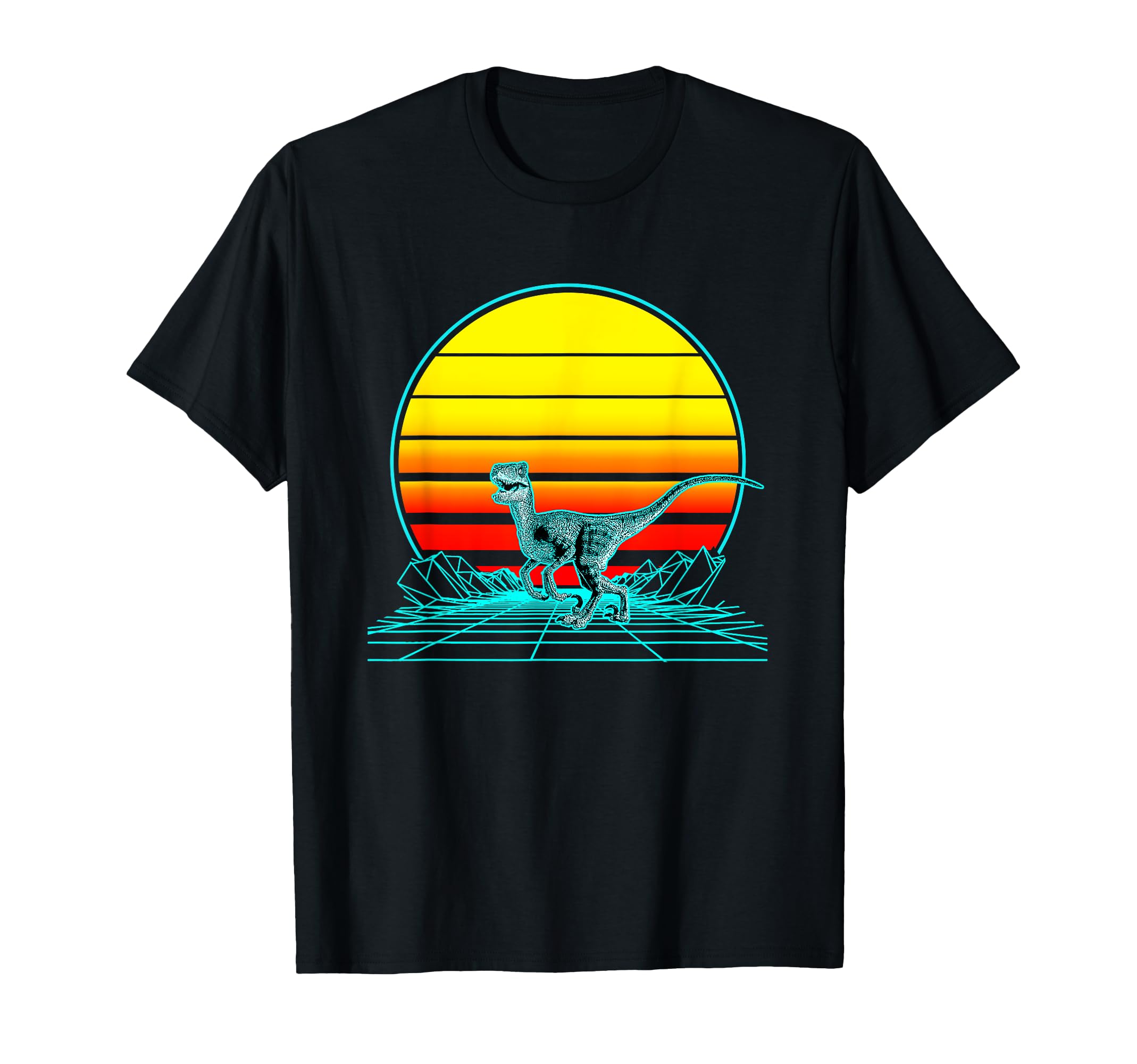 Sunset Velociraptor T-Shirt - Novelty Apparel Unisex - T-Shirt, Sweatshirt, Hoodie