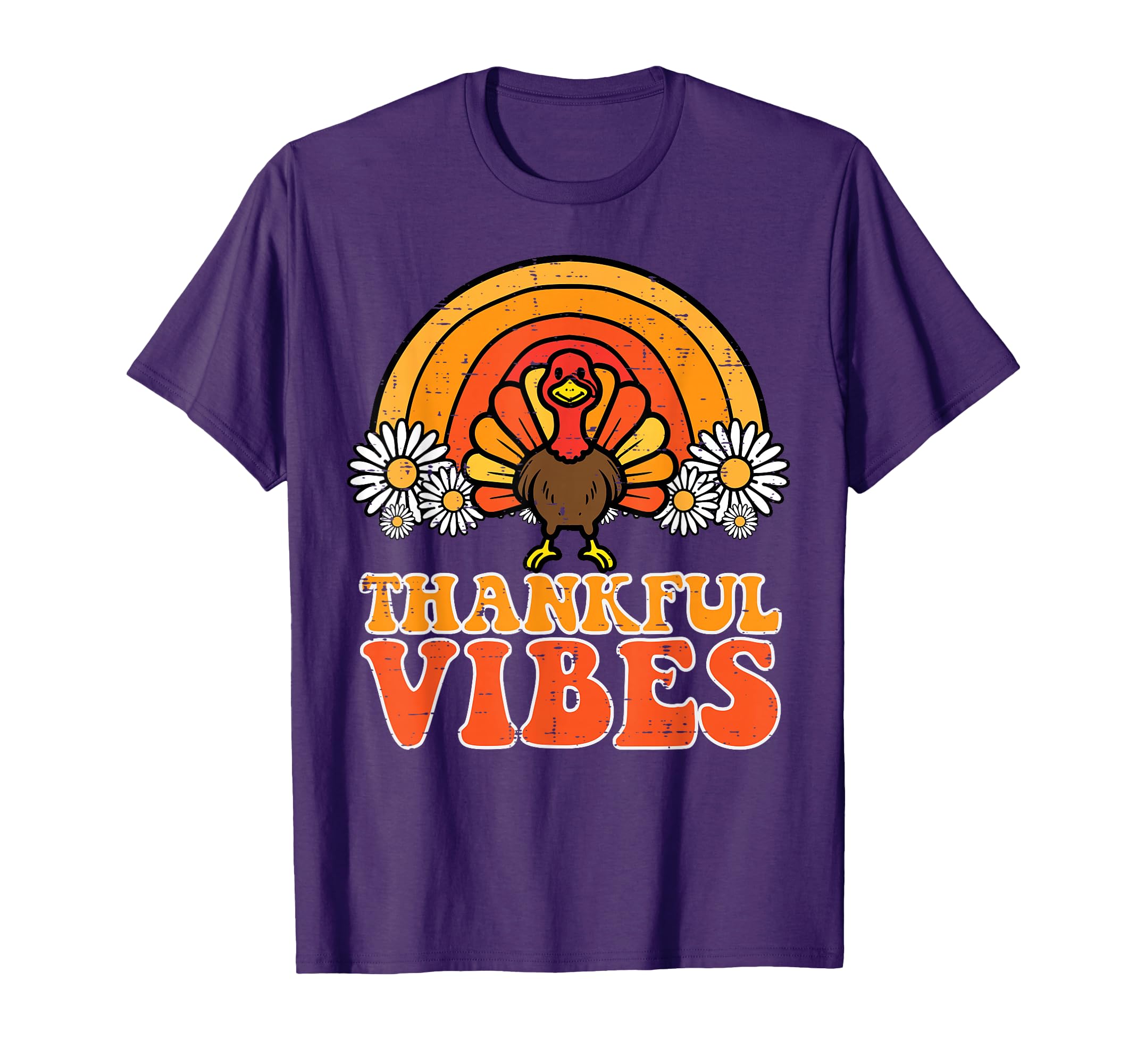 Thankful Vibes Turkey Rainbow Funny T-Shirt - Unique Graphic for Adults - T-Shirt, Sweatshirt, Hoodie