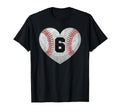 Baseball Number 6 Distressed Heart T-Shirt - Custom Art Print Men Women - T-Shirt, Sweatshirt, Hoodie