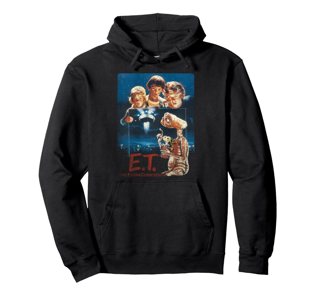 E T Extra Terrestrial Distressed Hoodie - Custom Art Print Men Women - T-Shirt, Sweatshirt, Hoodie