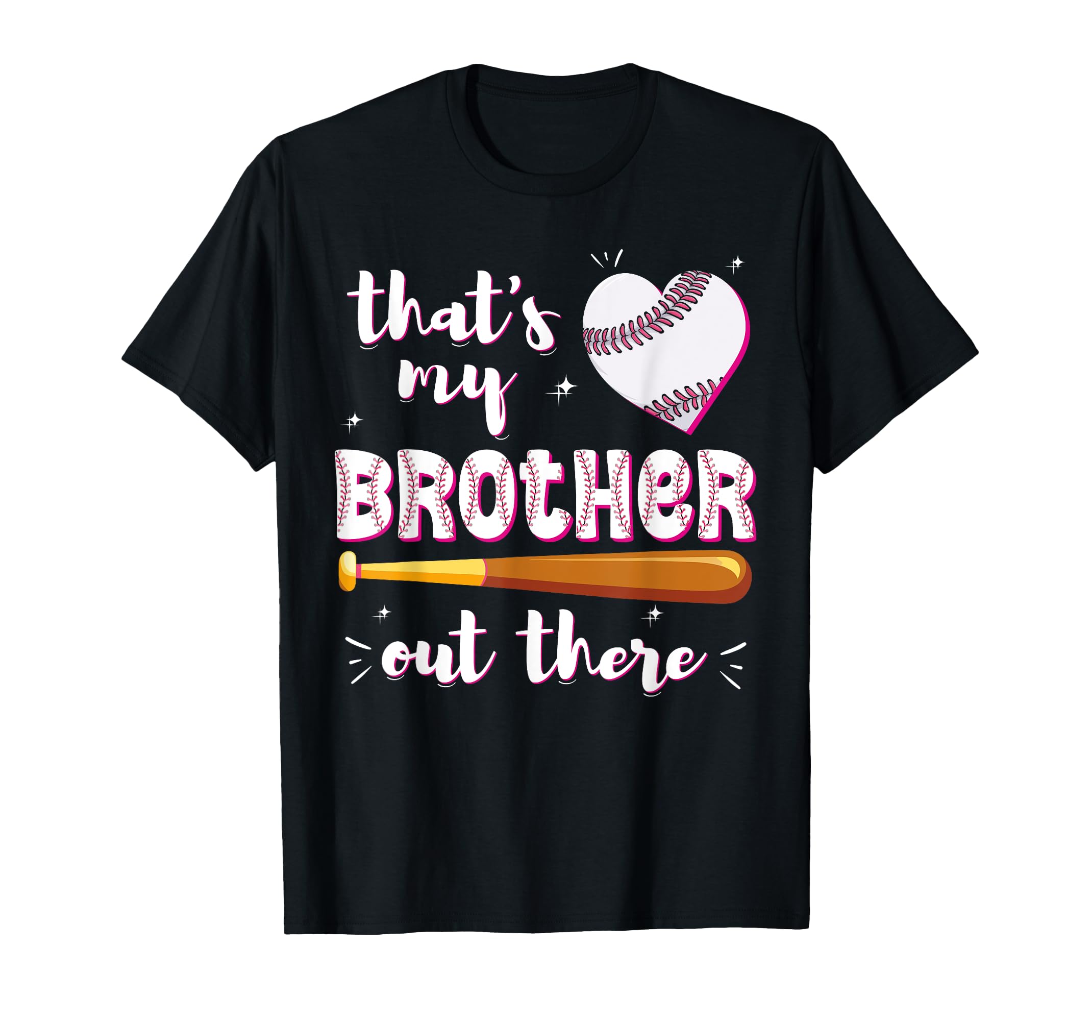 Baseball Little Sister Heart Baseball T-Shirt - Graphic Print for Adults - T-Shirt, Sweatshirt, Hoodie
