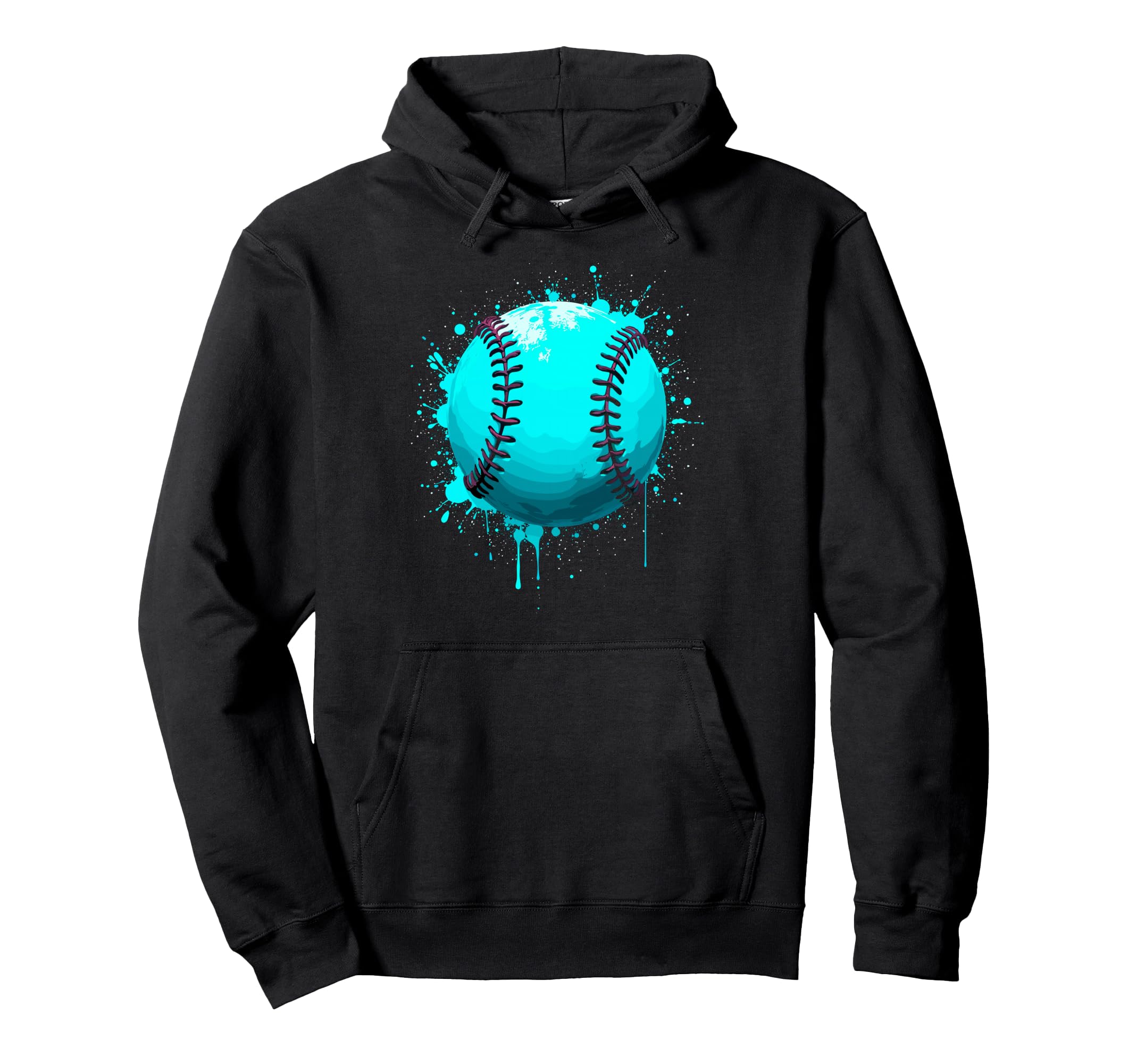 Paint Splash Baseball Ball Player Hoodie - Aesthetic Graphic Men Women - T-Shirt, Sweatshirt, Hoodie