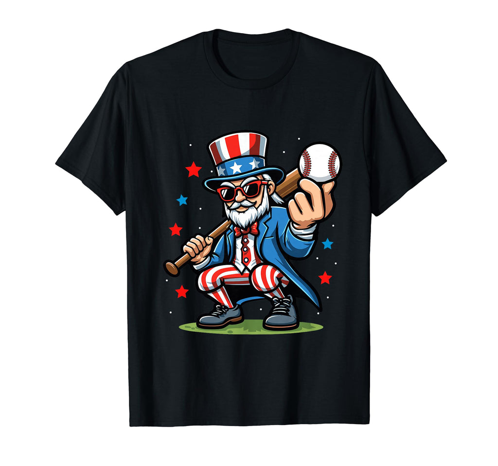 Uncle Sam Baseball Player 4Th July T-Shirt - Trendy Graphic for Adults - T-Shirt, Sweatshirt, Hoodie