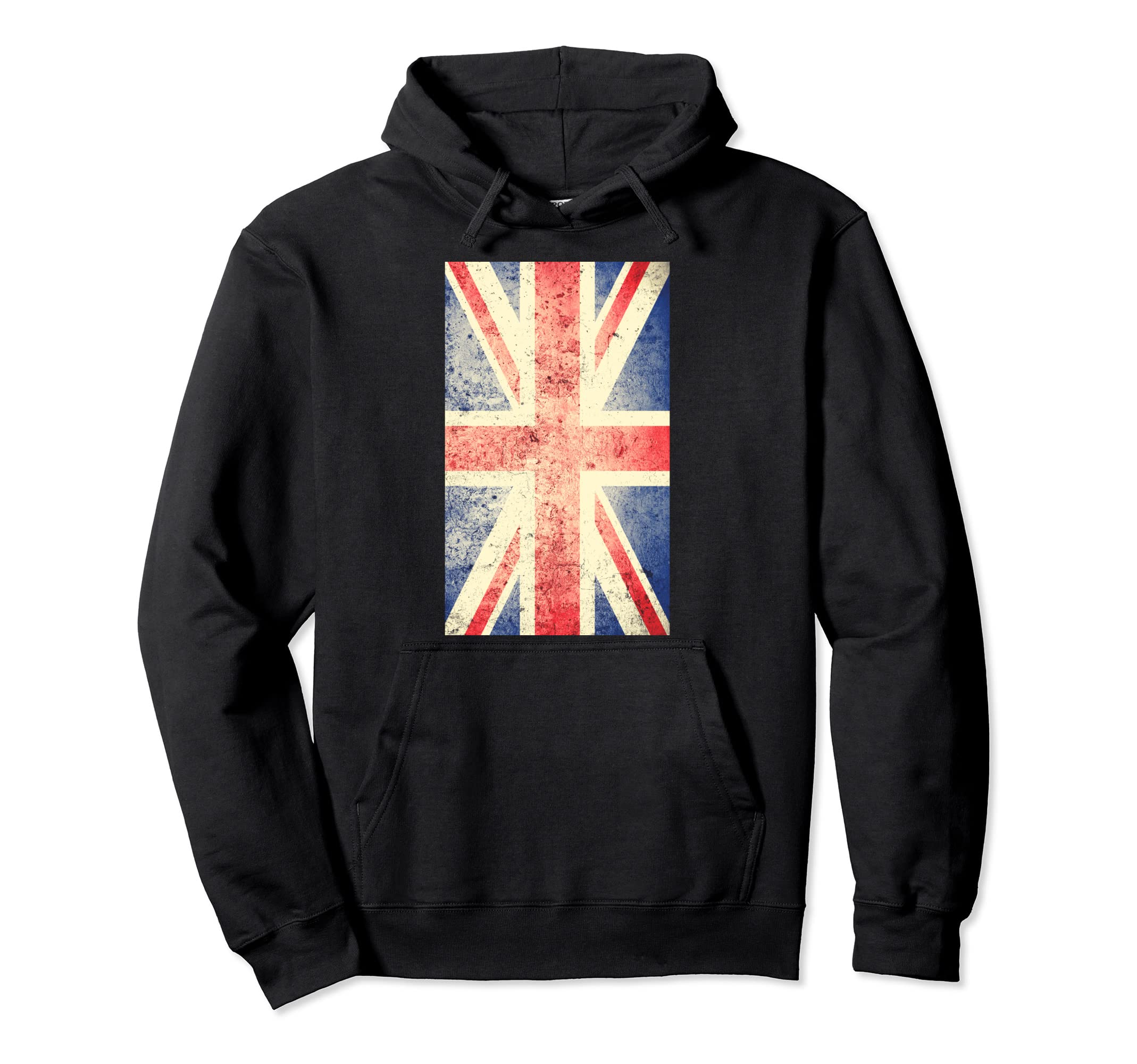 Distressed Union Jack Hoodie - Graphic Print for Adults - T-Shirt, Sweatshirt, Hoodie