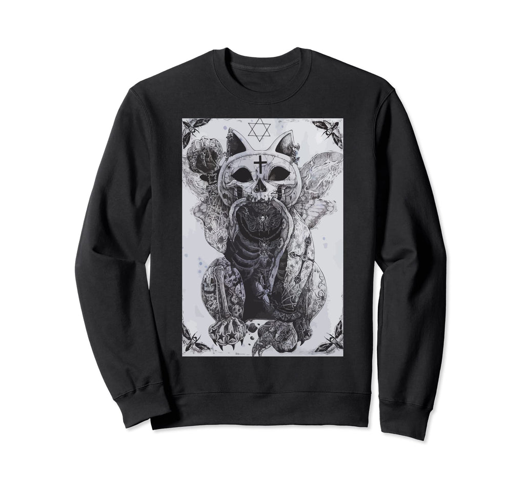 Occult Bat Cat Y2K Alt Gothic Sweatshirt - Custom Art Print for Adults - T-Shirt, Sweatshirt, Hoodie