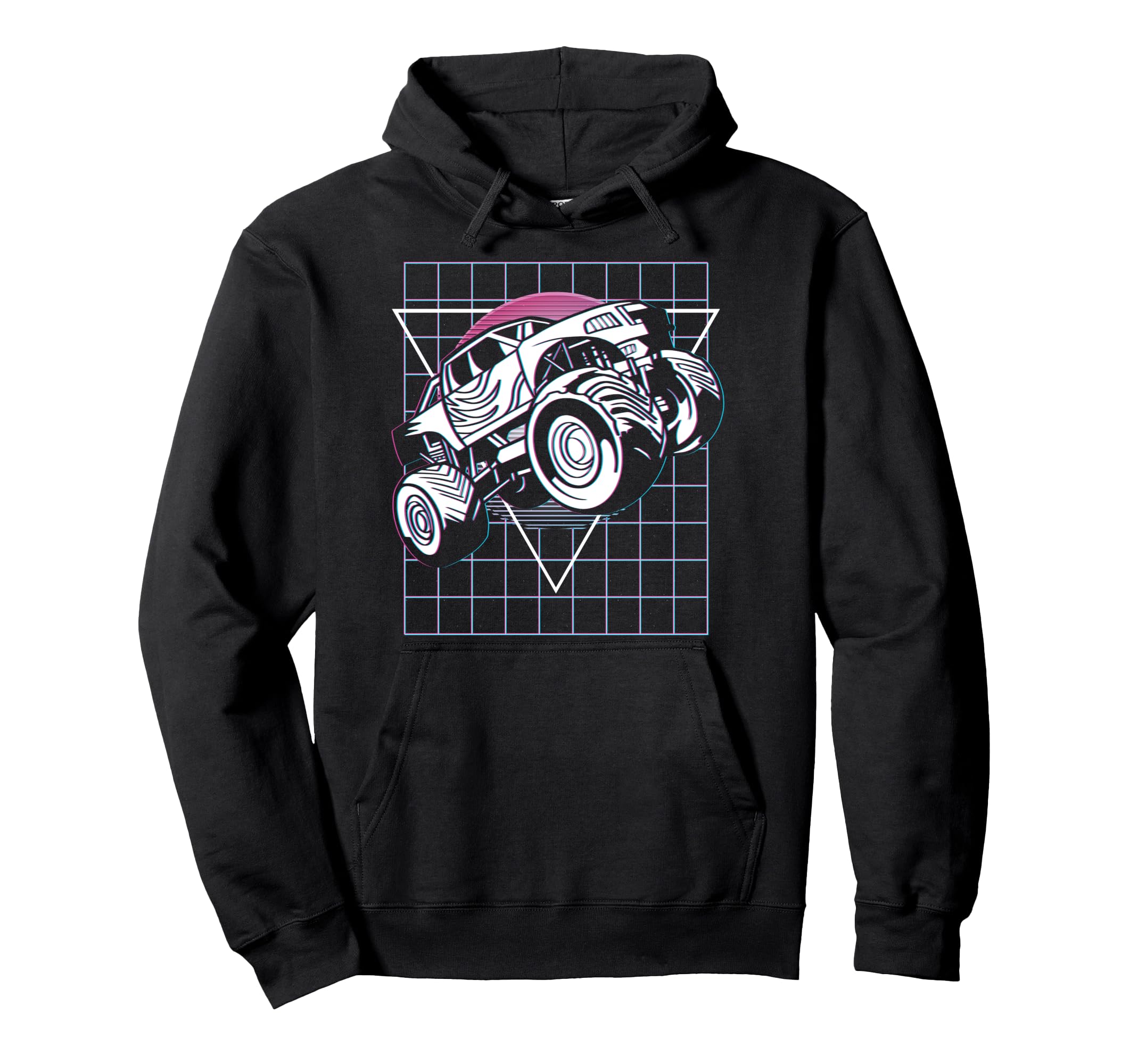 Vaporwave Aesthetic Monster Truck Hoodie - Minimalist Print Men Women - T-Shirt, Sweatshirt, Hoodie