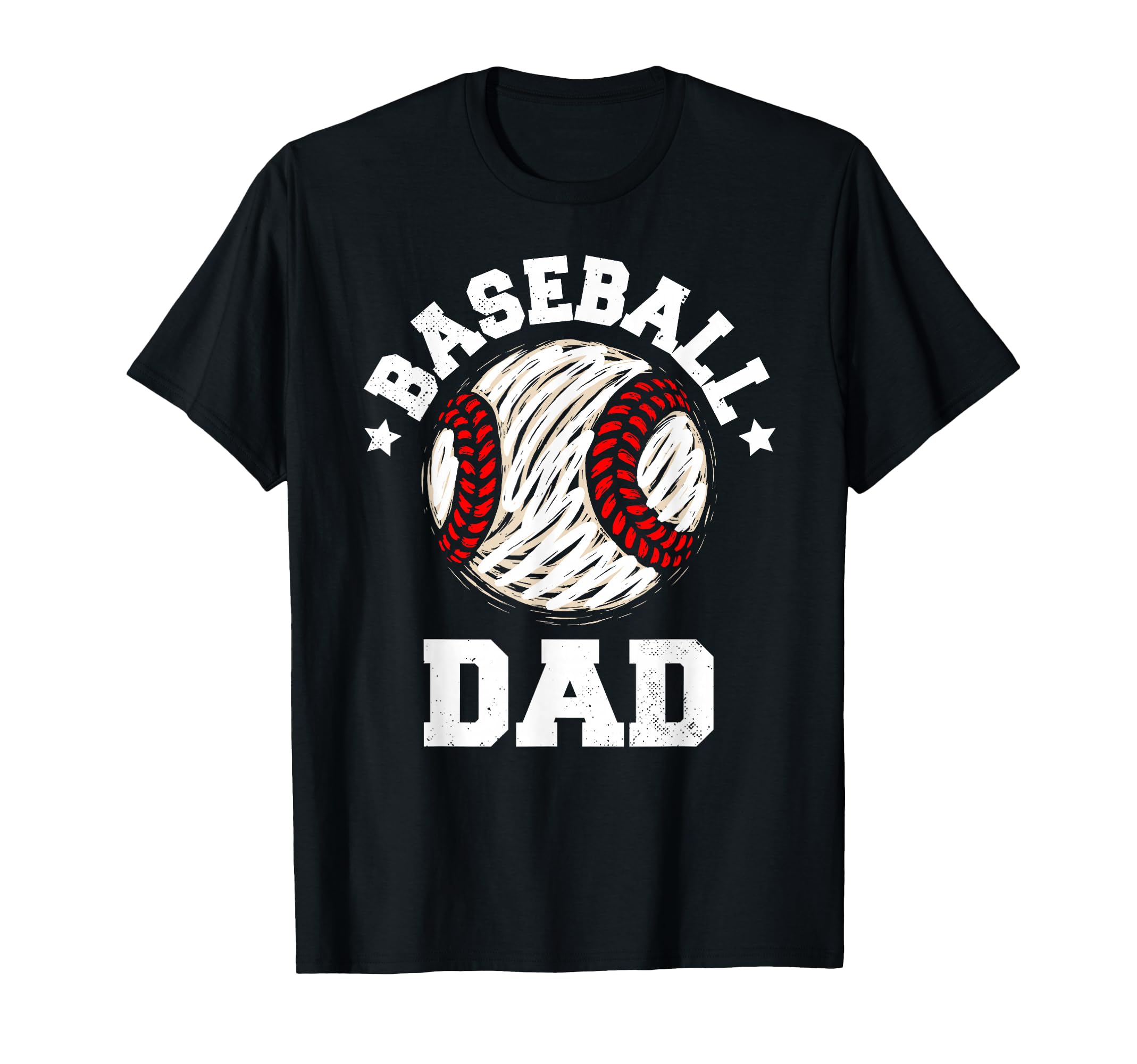 Baseball Dad Distressed Funny Dad T-Shirt - Custom Art Print for Adults - T-Shirt, Sweatshirt, Hoodie