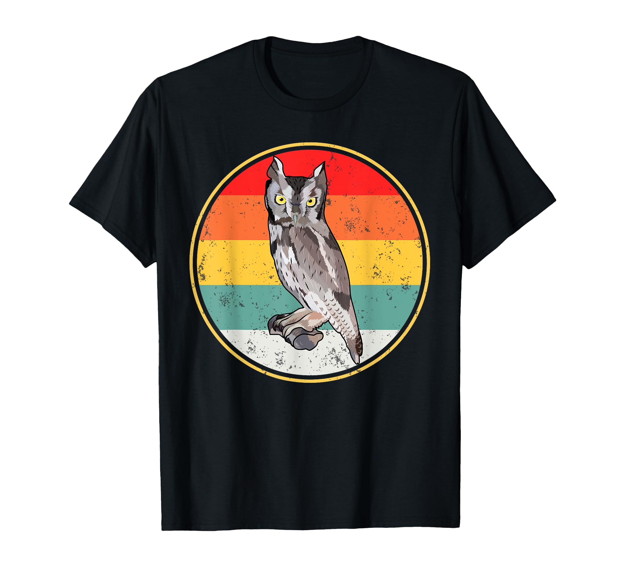Sunset Western Screech Owl Bird T-Shirt - Graphic Print Men Women - T-Shirt, Sweatshirt, Hoodie