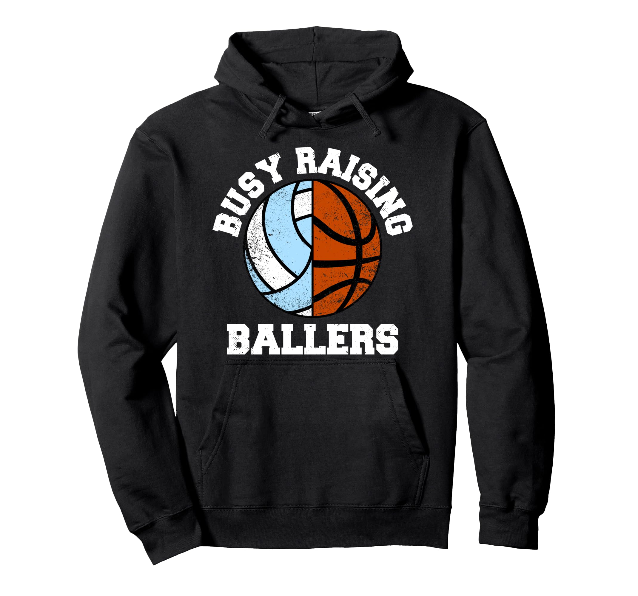 Busy Raising Ballers Funny Volleyball Hoodie - Novelty Apparel for Adults - T-Shirt, Sweatshirt, Hoodie