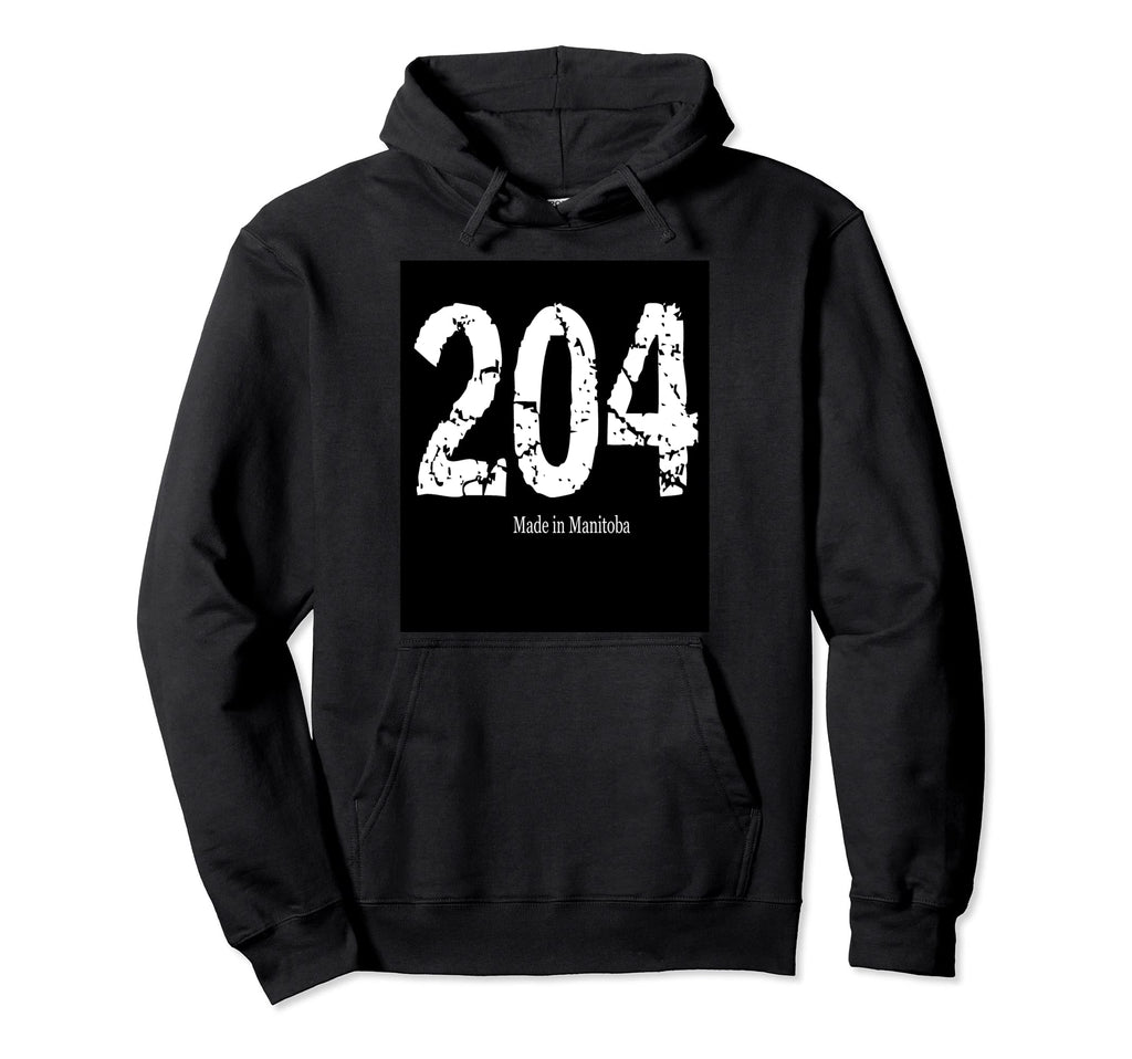 204 Made Manitoba Distressed Hoodie - Aesthetic Graphic Men Women - T-Shirt, Sweatshirt, Hoodie