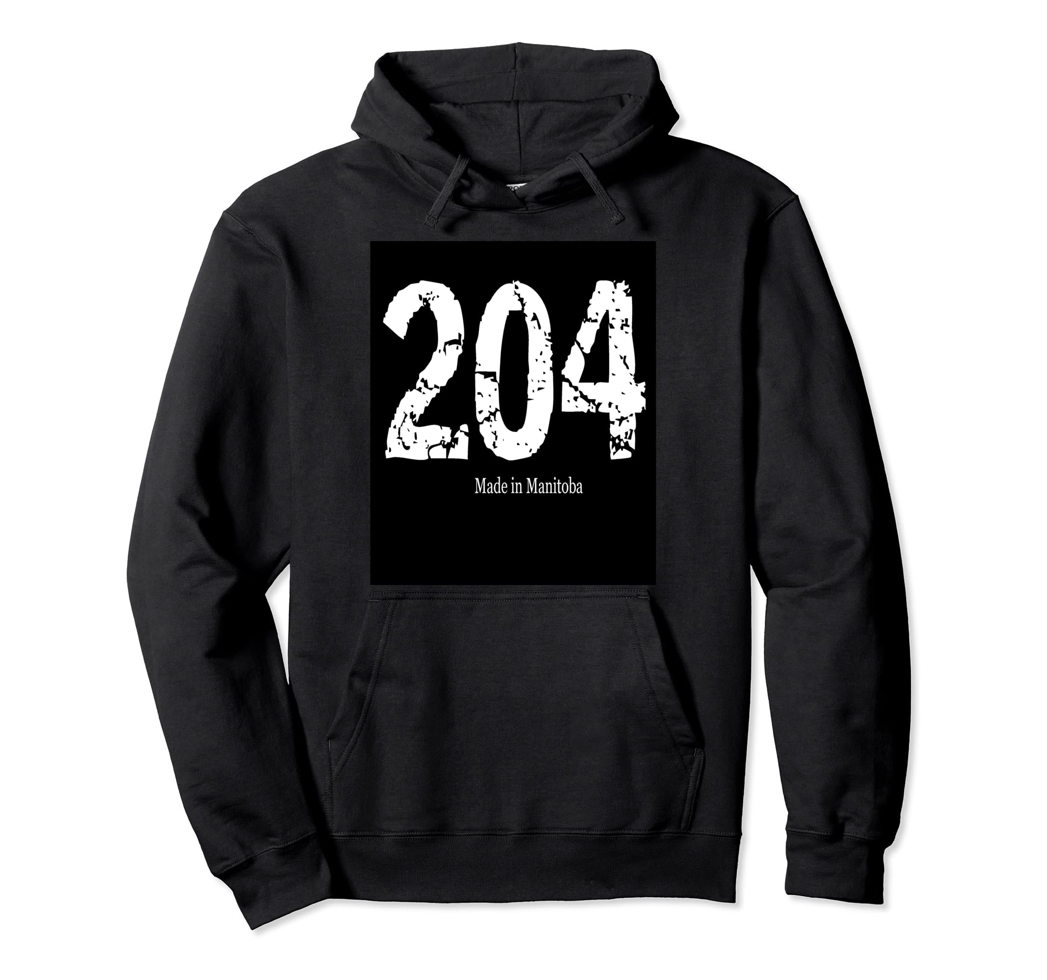 204 Made Manitoba Distressed Hoodie - Aesthetic Graphic Men Women - T-Shirt, Sweatshirt, Hoodie
