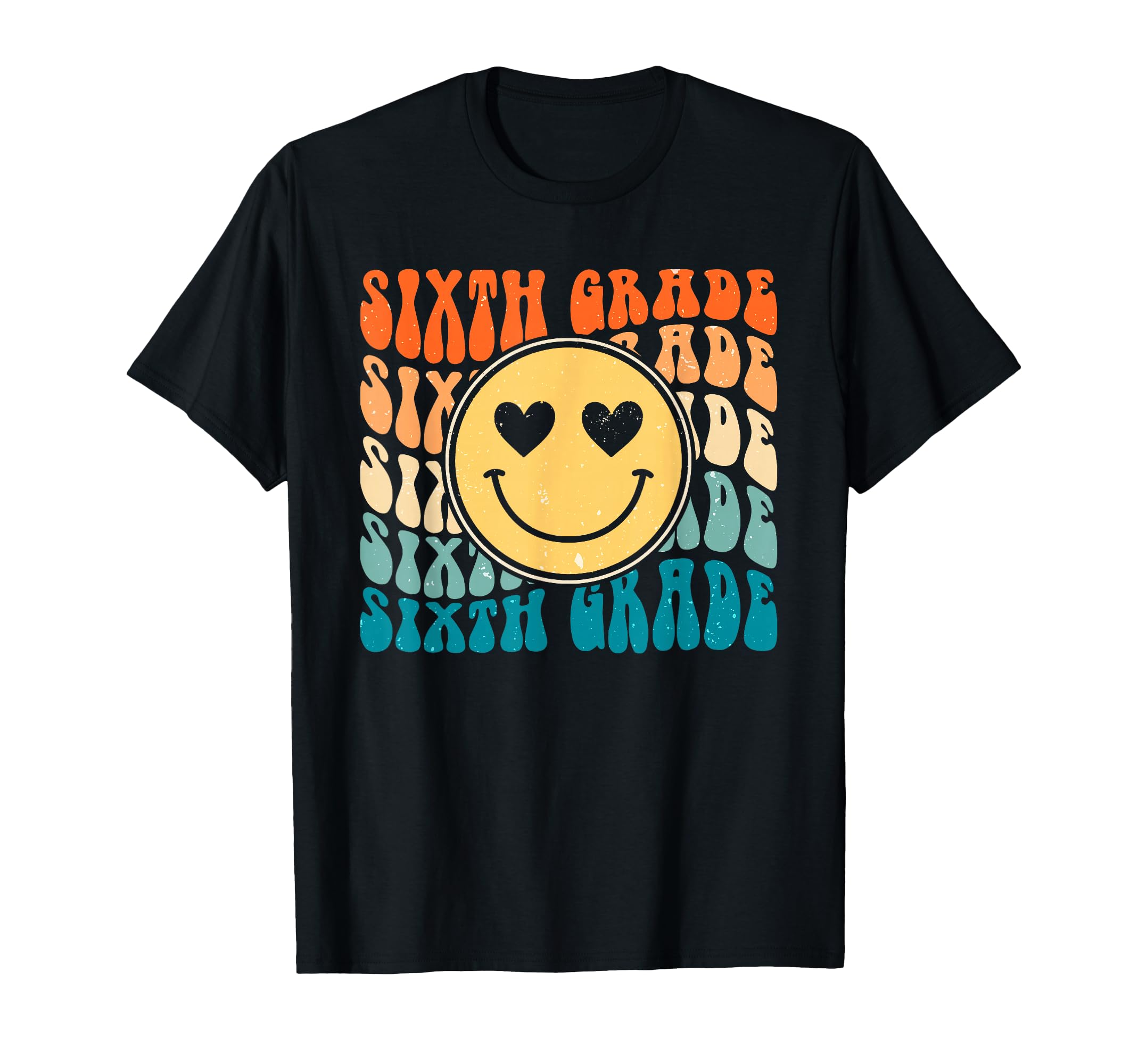Boho Groovy Smile 6Th Sixth Grade T-Shirt - Trendy Graphic Men Women - T-Shirt, Sweatshirt, Hoodie
